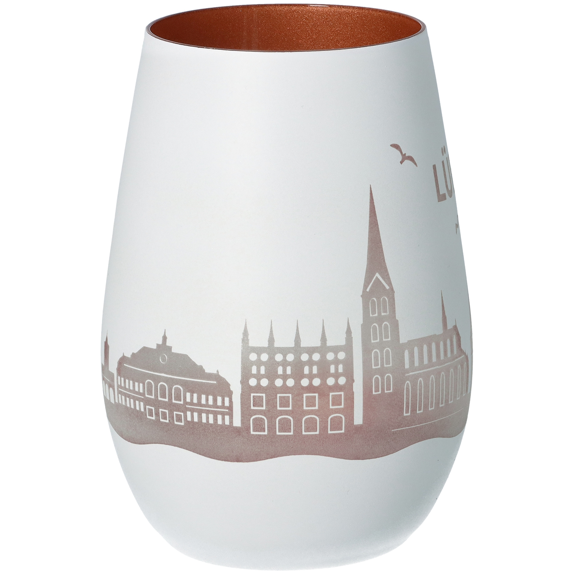 Windlicht Skyline Lübeck Weiß/Bronze Windlicht Skyline Lübeck Weiß/Bronze