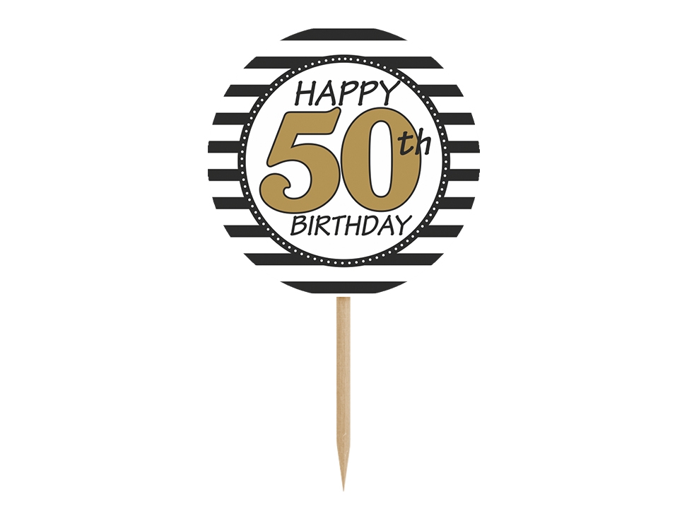 6 Cupcake Topper zum 50. Geburtstag 6 Cupcake Topper zum 50. Geburtstag