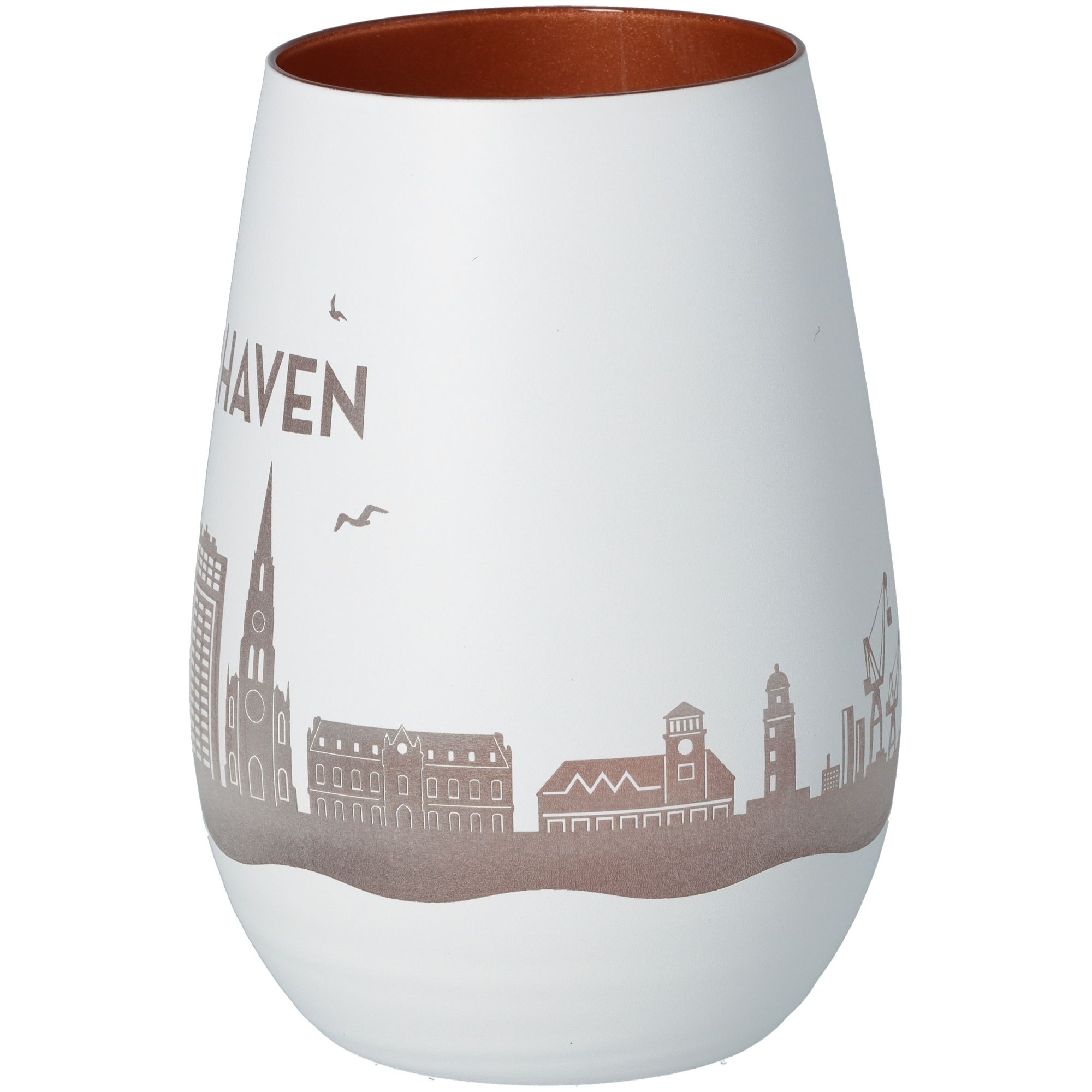 Windlicht Skyline Bremerhaven Weiß/Bronze Windlicht Skyline Bremerhaven Weiß/Bronze