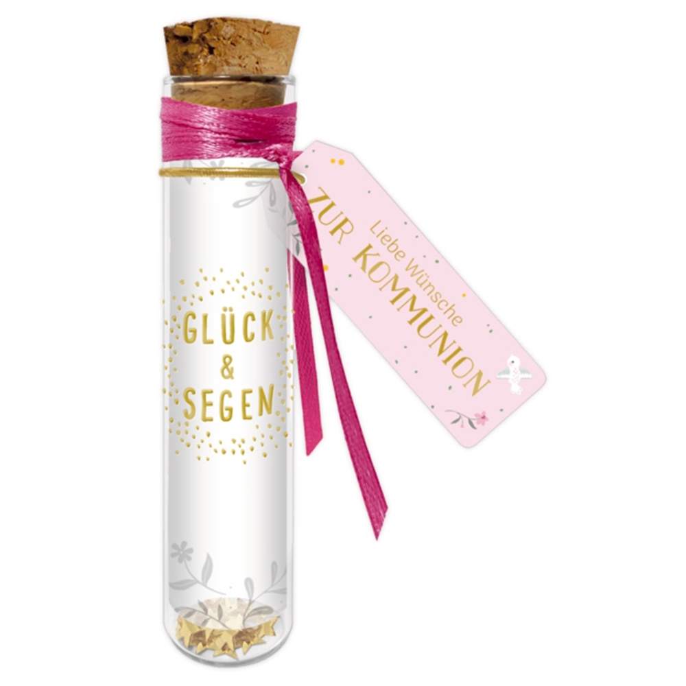 Wunscherfüller - Flaschenpost zur Kommunion, für Mädchen Flasche
