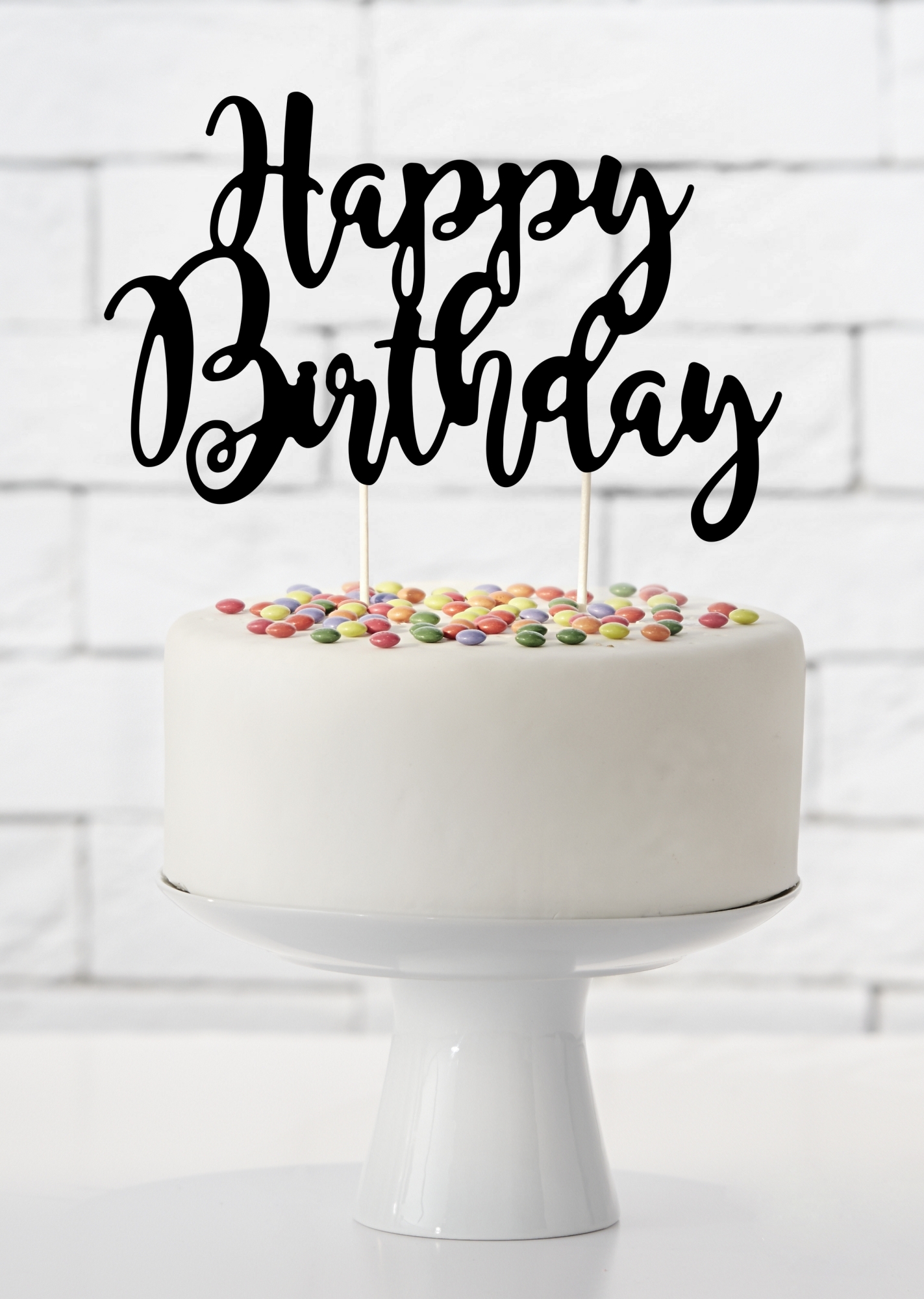 Cake Topper - Happy Birthday Schwarz Cake Topper - Happy Birthday Schwarz