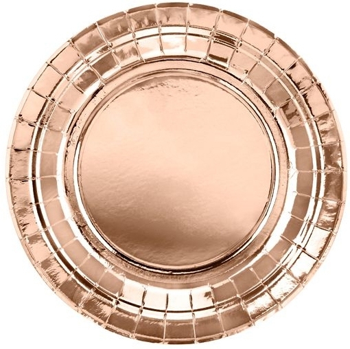 Roségold - 6 Pappteller, groß Roségold - 6 Pappteller, groß