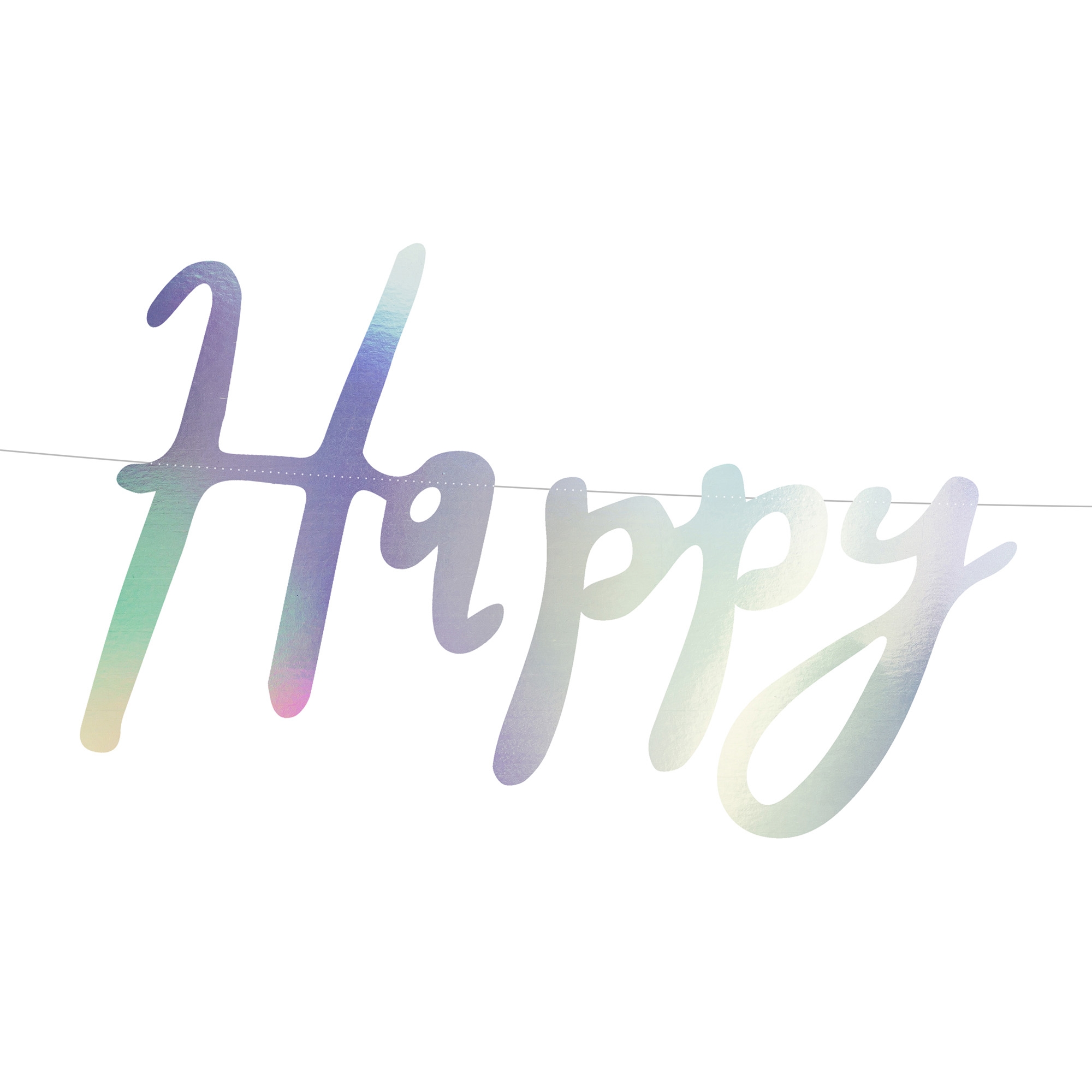 Girlande - "Happy Birthday", irisierend Handschrift, Text