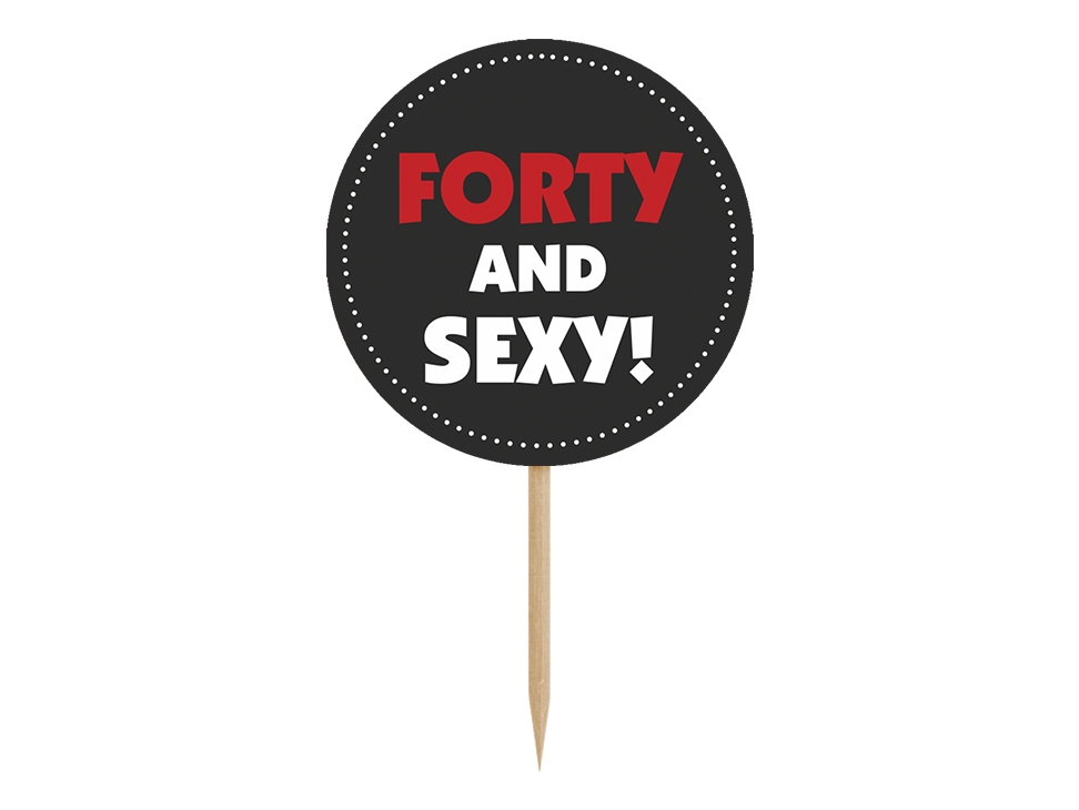 6 Cupcake Topper zum 40. Geburtstag