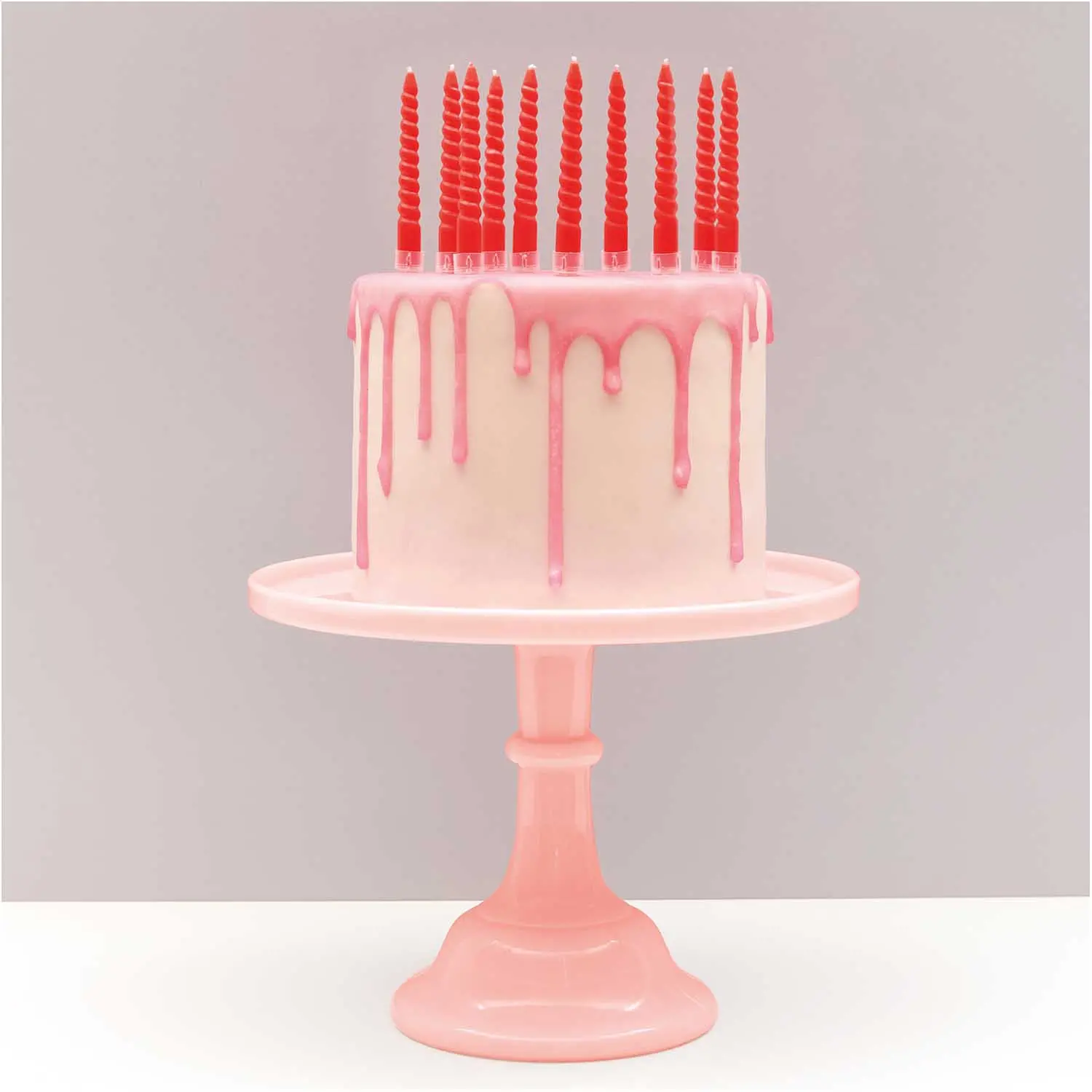 10 Spiralkerzen für den Kuchen - Rot je Ø 1,2cm