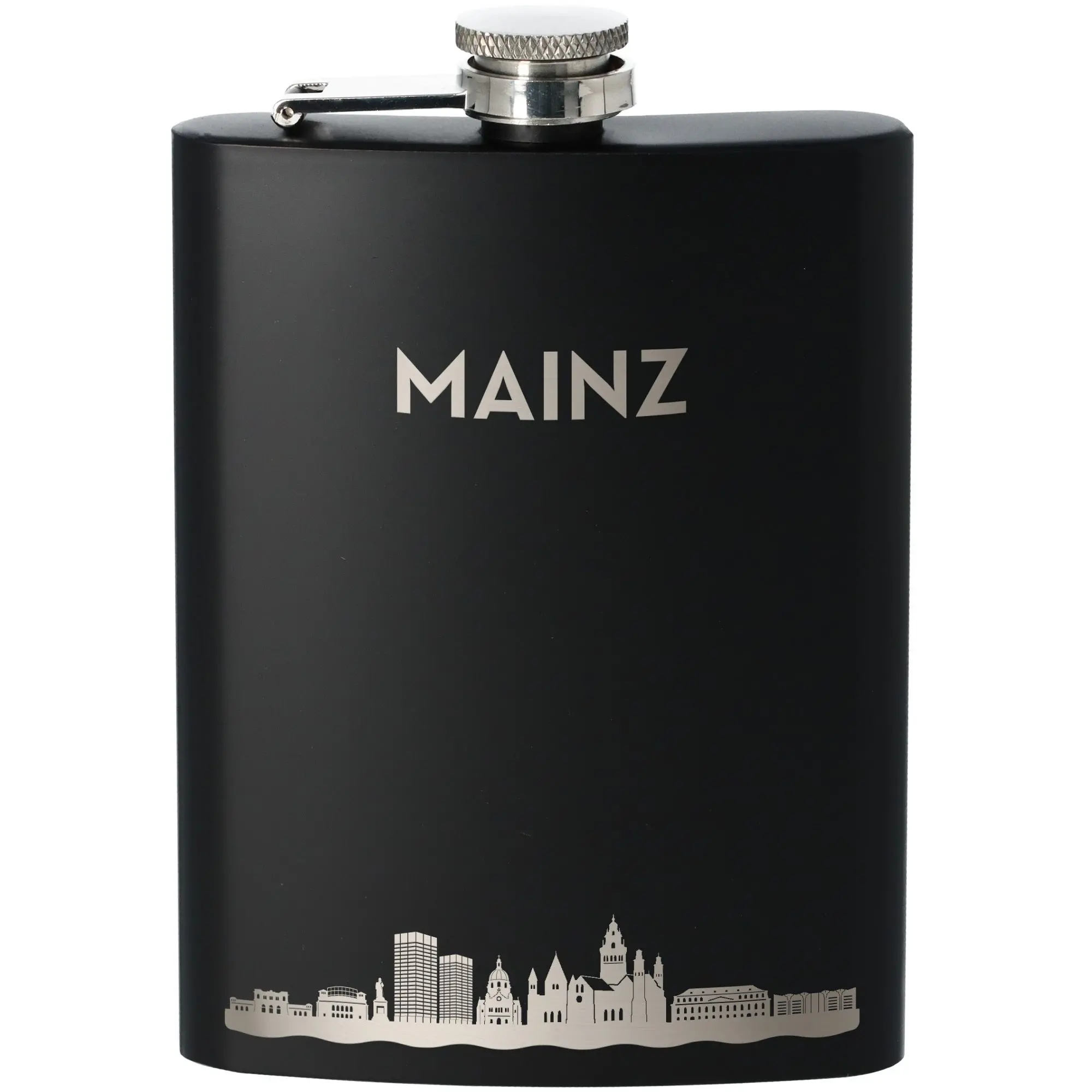Flachmann Skyline Mainz Schwarz 225ml