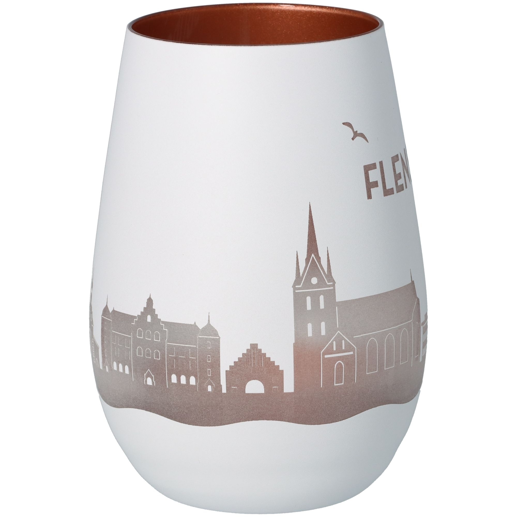 Windlicht Skyline Flensburg Weiß/Bronze Windlicht Skyline Flensburg Weiß/Bronze