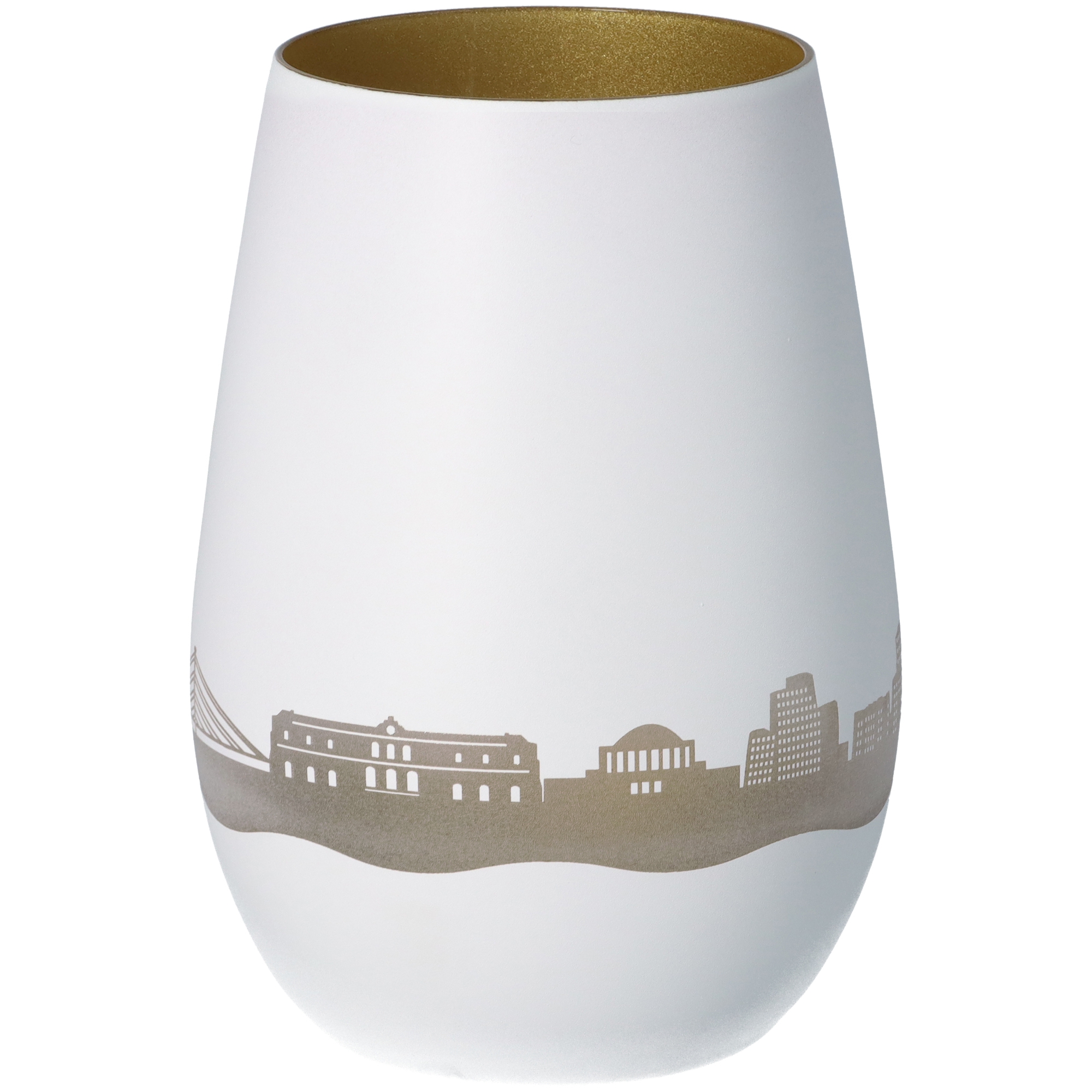 Windlicht Skyline Düsseldorf Weiß/Gold Windlicht Skyline Düsseldorf Weiß/Gold