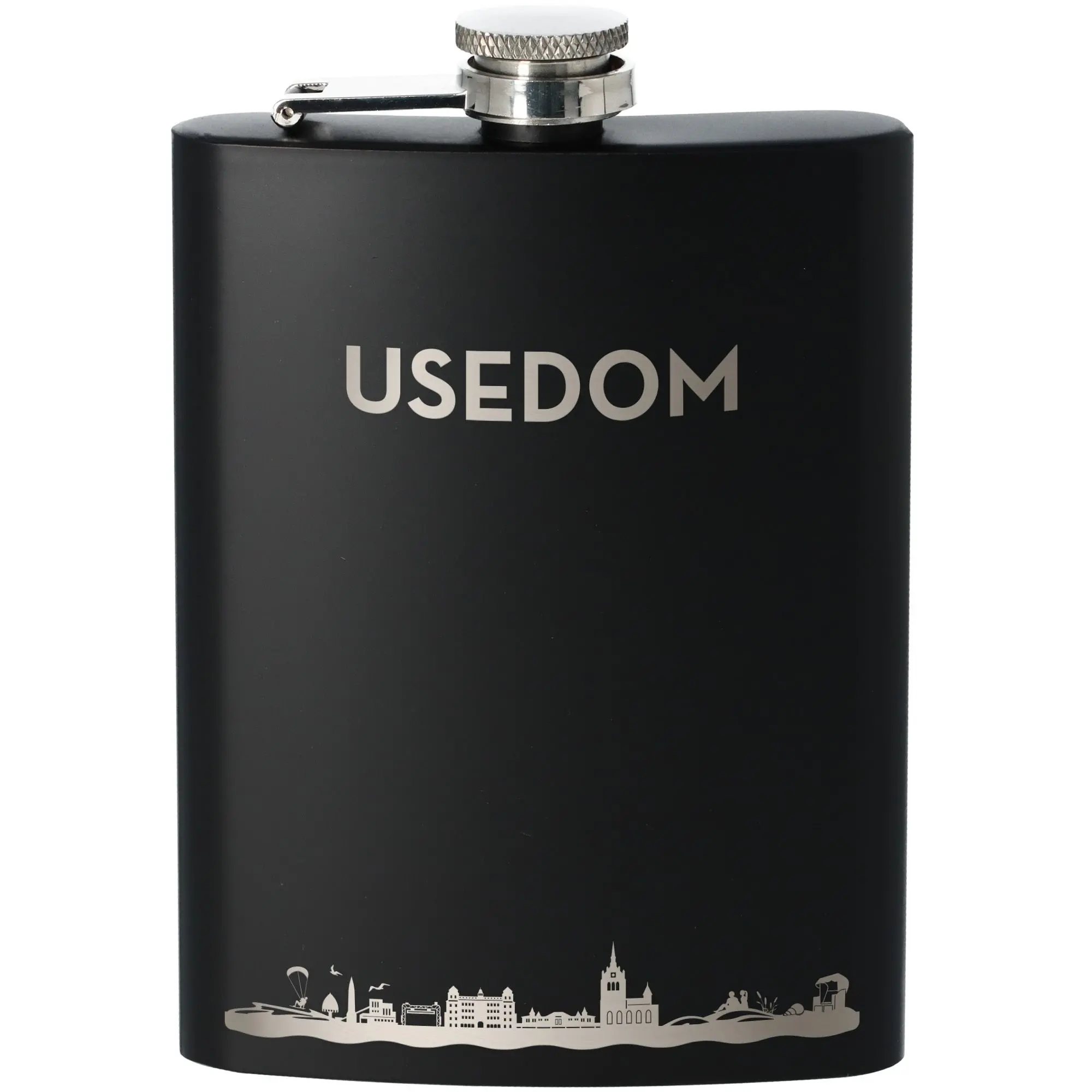 Flachmann Skyline Usedom Schwarz 225ml