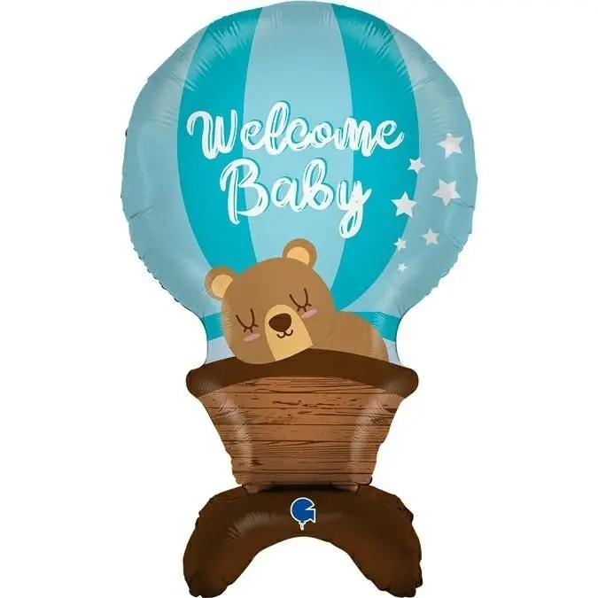 balloon, baby shower, bear, balloon with bear, blue