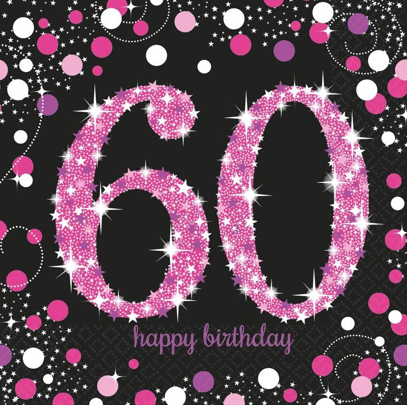16 Servietten "60. Geburtstag"