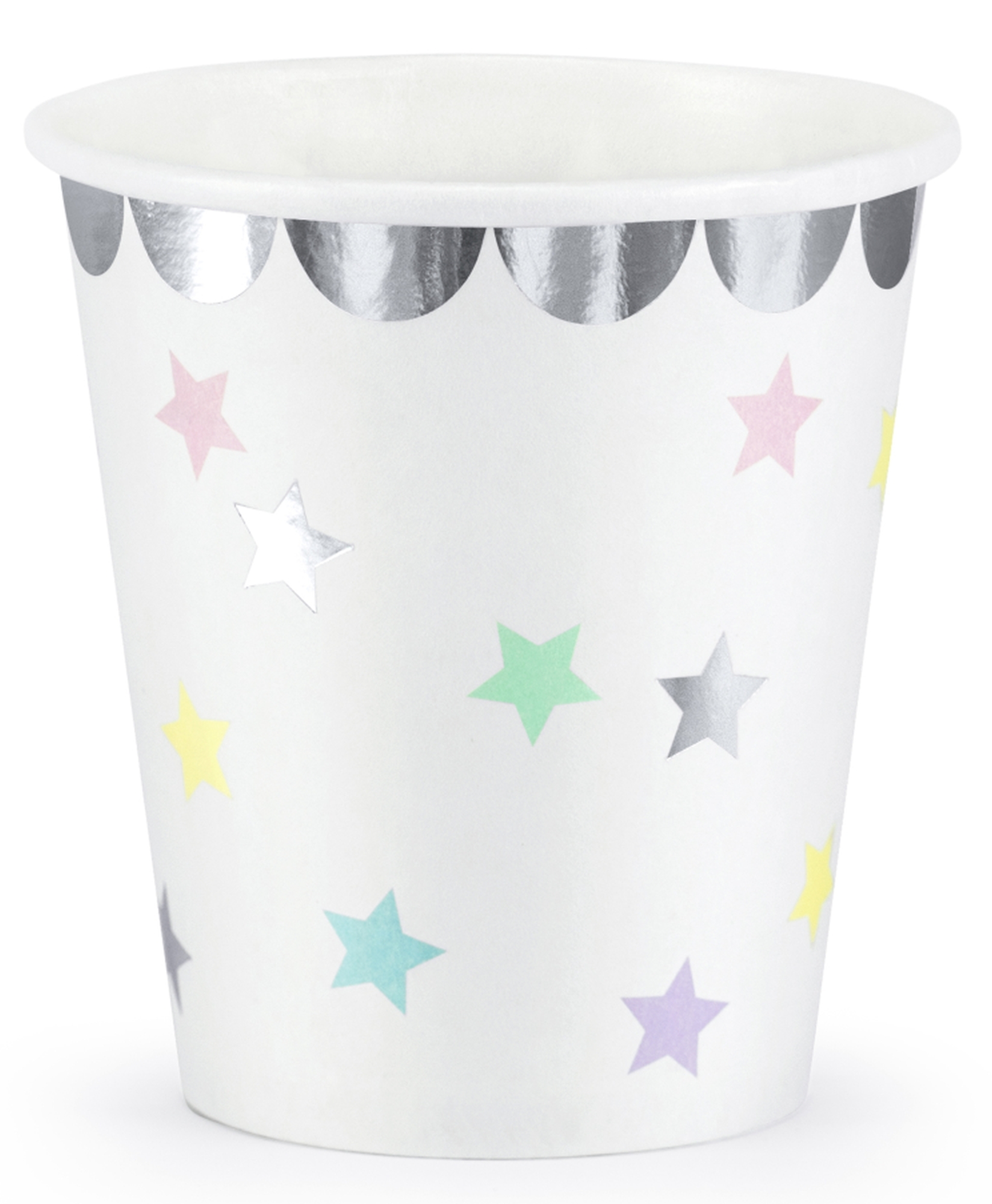 Sterne - 6 Pappbecher Pastell Sterne - 6 Pappbecher Pastell