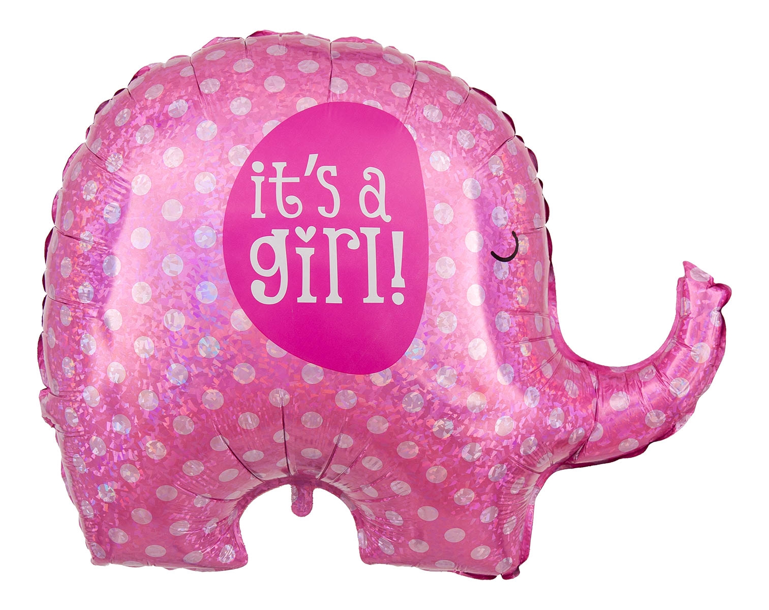 Folienballon Holographic Elefant It's A Girl 81 cm
