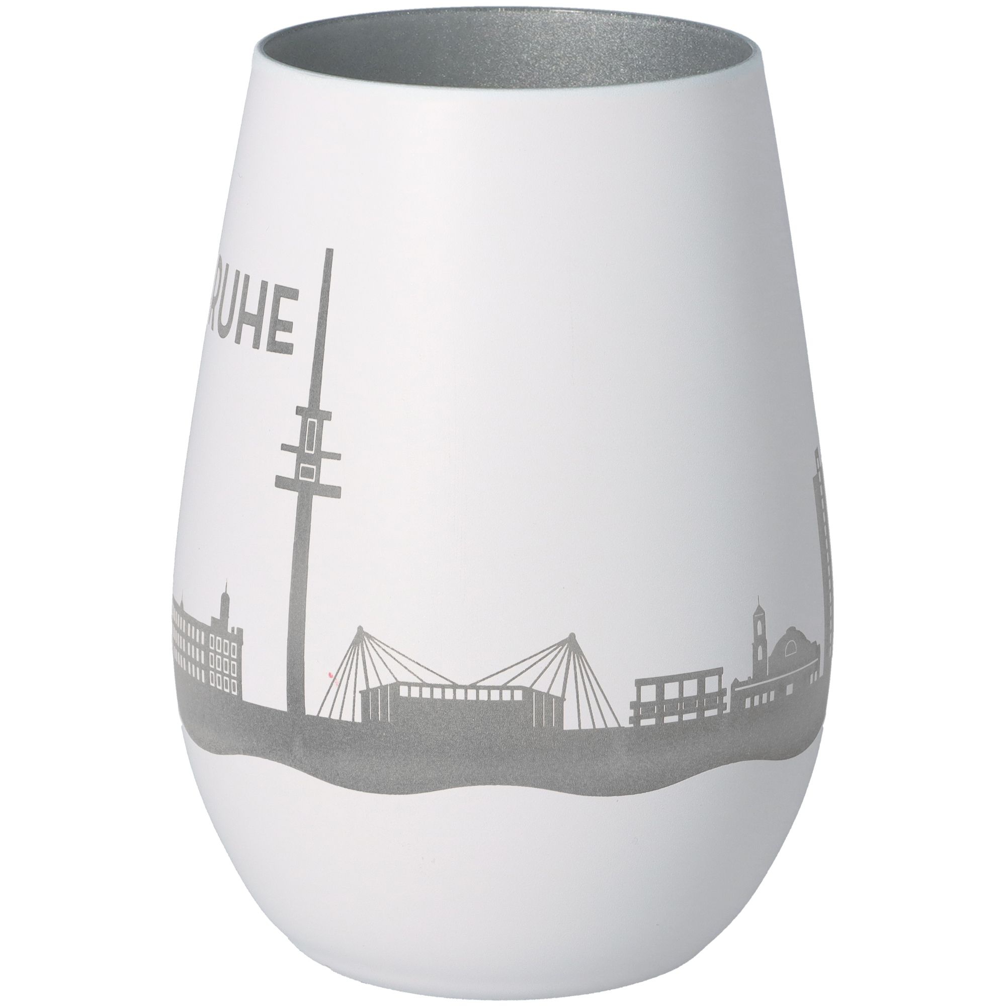 Windlicht Skyline Karlsruhe Weiß/Silber Windlicht Skyline Karlsruhe Weiß/Silber