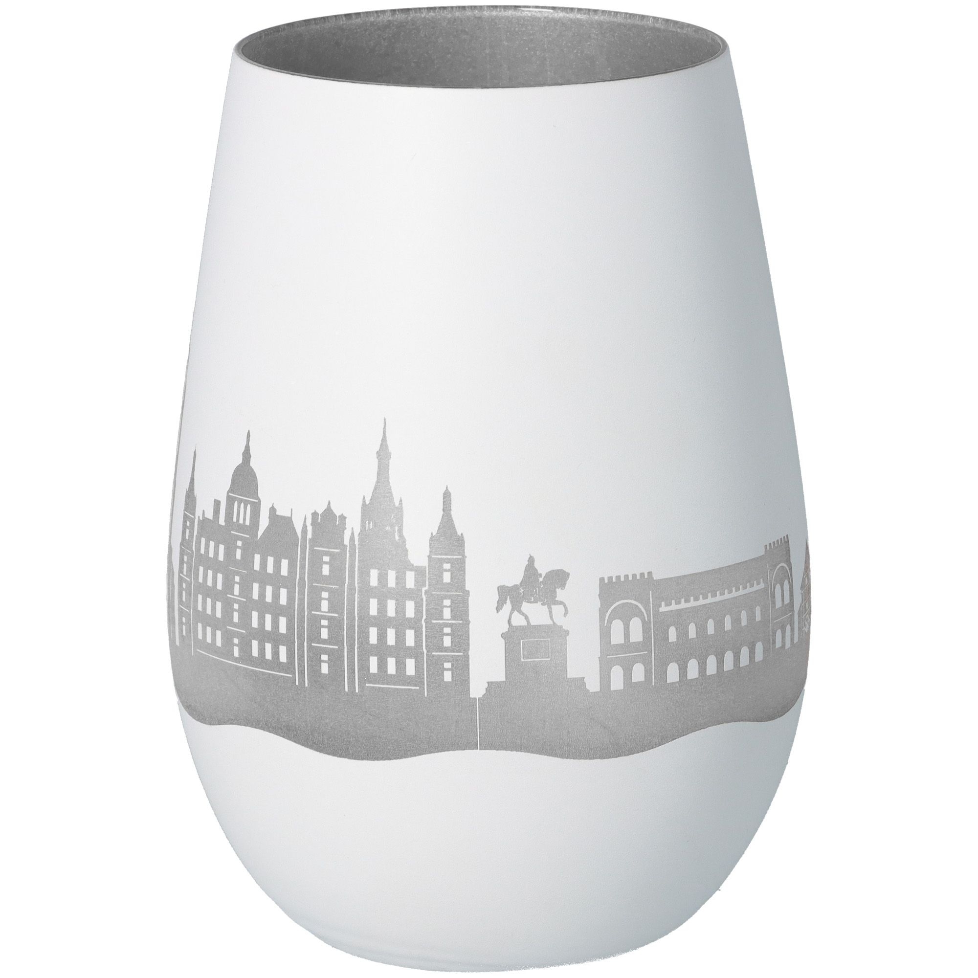 Windlicht Skyline Schwerin Weiß/Silber Windlicht Skyline Schwerin Weiß/Silber