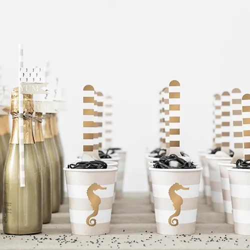  Getränk ,  Flasche ,  Sekt ,  Becher ,  Seepferdchen 