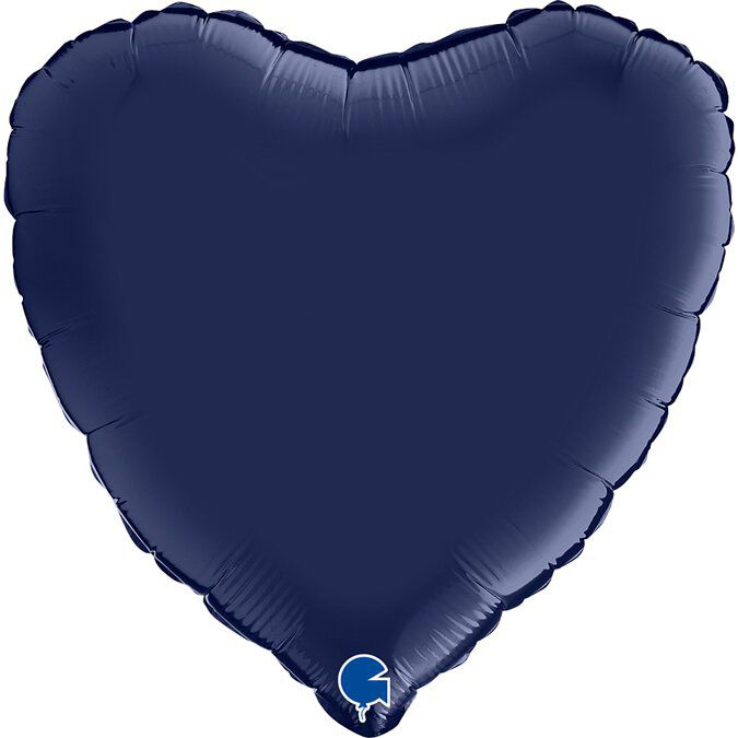 Folienballon Herz Satin Navy Blau 45cm Ballon, Kissen, Dekoration für Zuhause