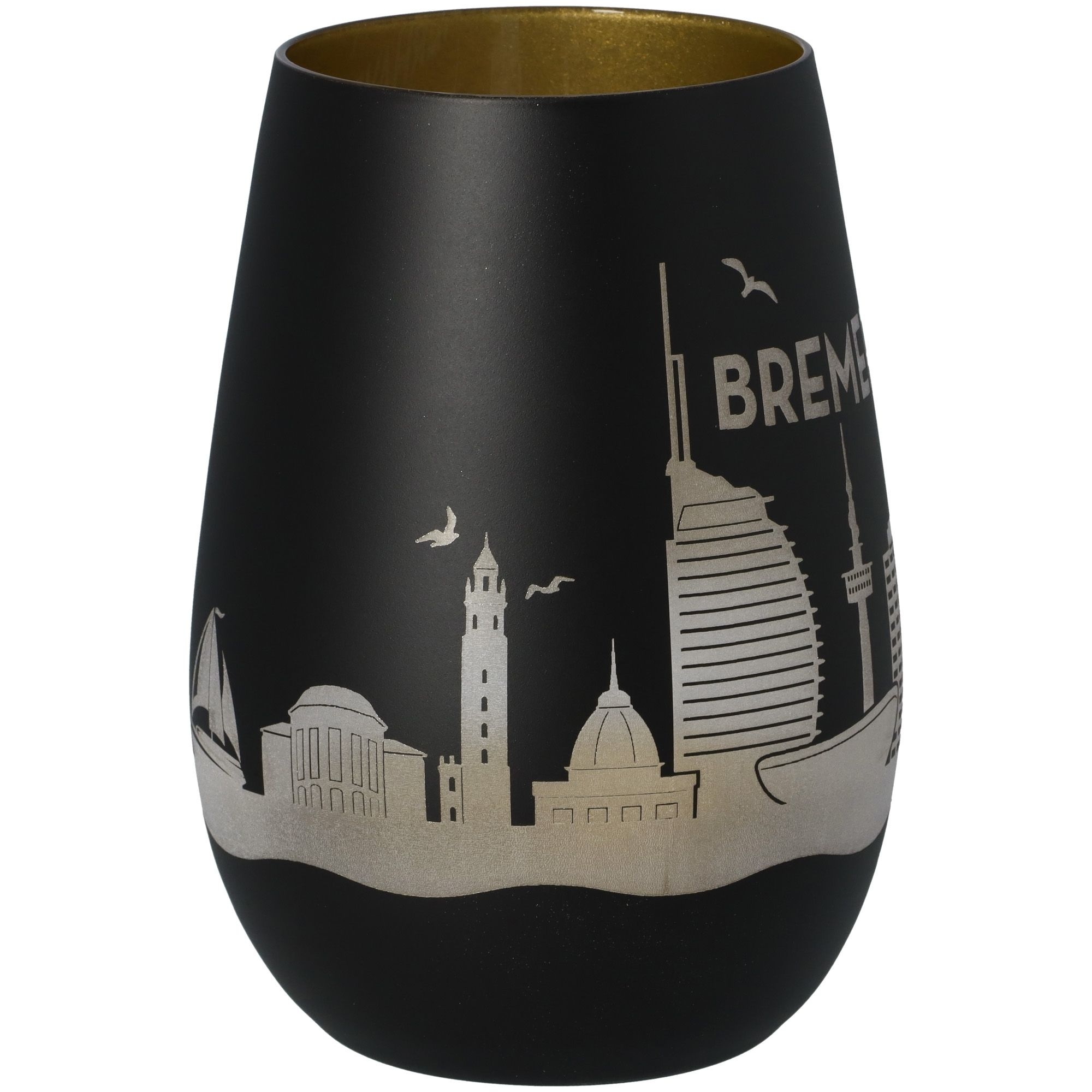 Windlicht Skyline Bremerhaven Schwarz/Gold Windlicht Skyline Bremerhaven Schwarz/Gold