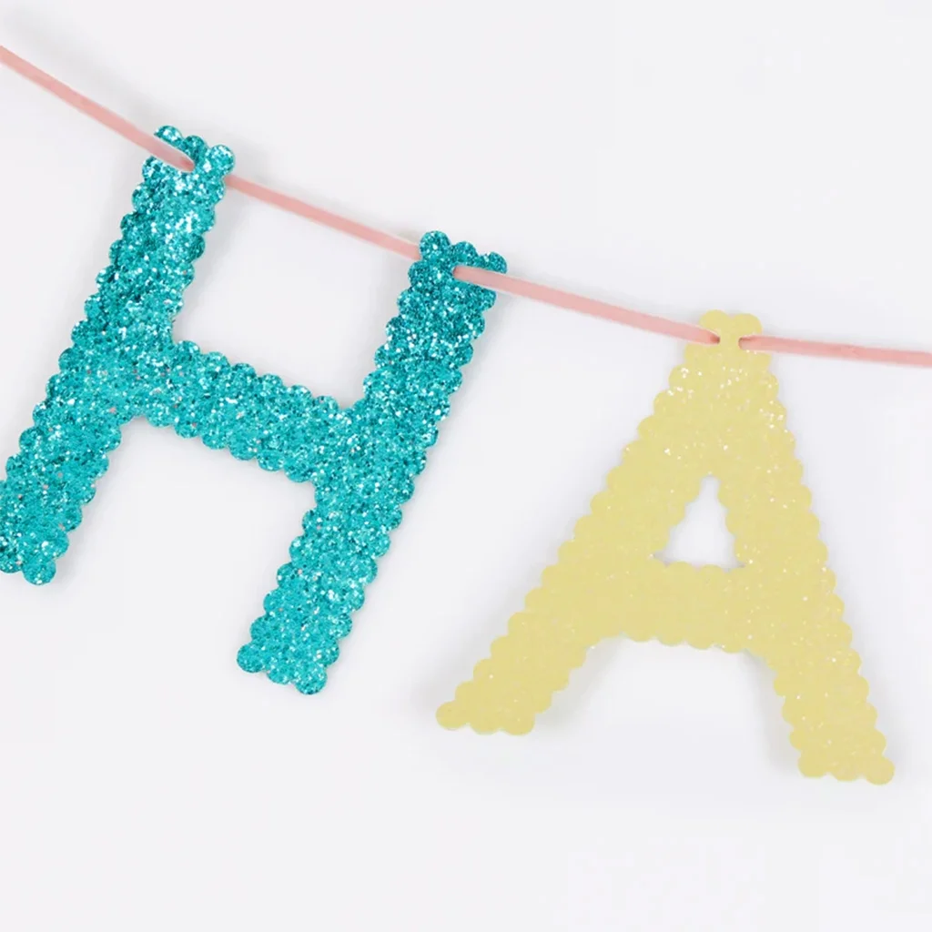 Meri Meri - Girlande Glitzer "Happy Birthday" 2 m