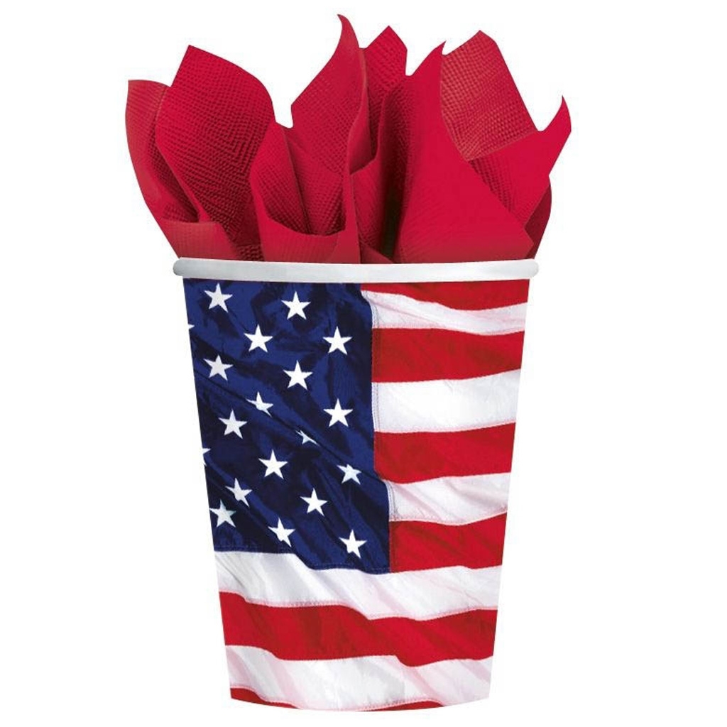 becher, flaggenmuster, patriotisch, amerikanische flagge, serviettenbecher
