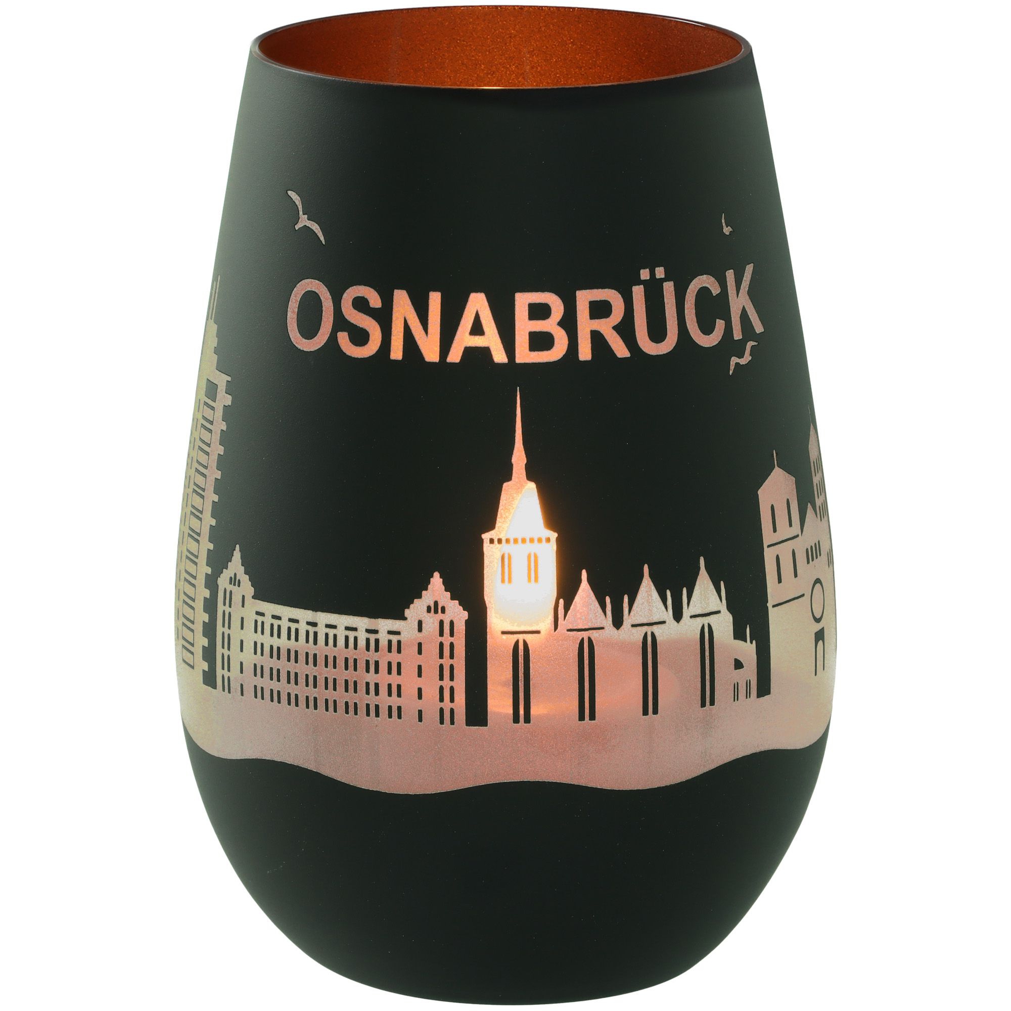 Windlicht Skyline Osnabrück Schwarz/Bronze Windlicht Skyline Osnabrück Schwarz/Bronze