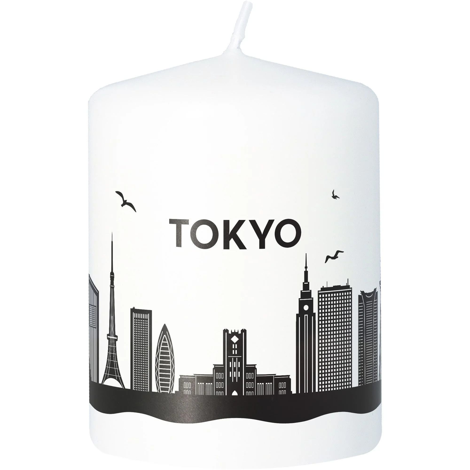 Goodtimes Stumpenkerze Skyline Tokio Weiß