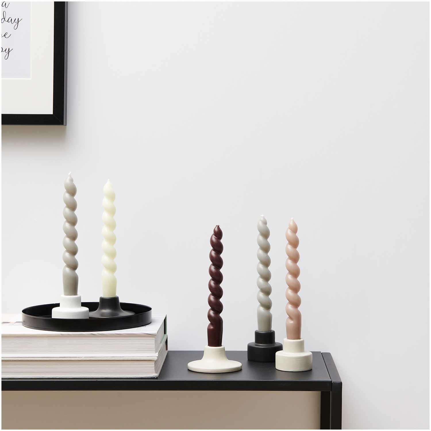 Kerzenständer aus Porzellan - Weiß - 8 cm Ø