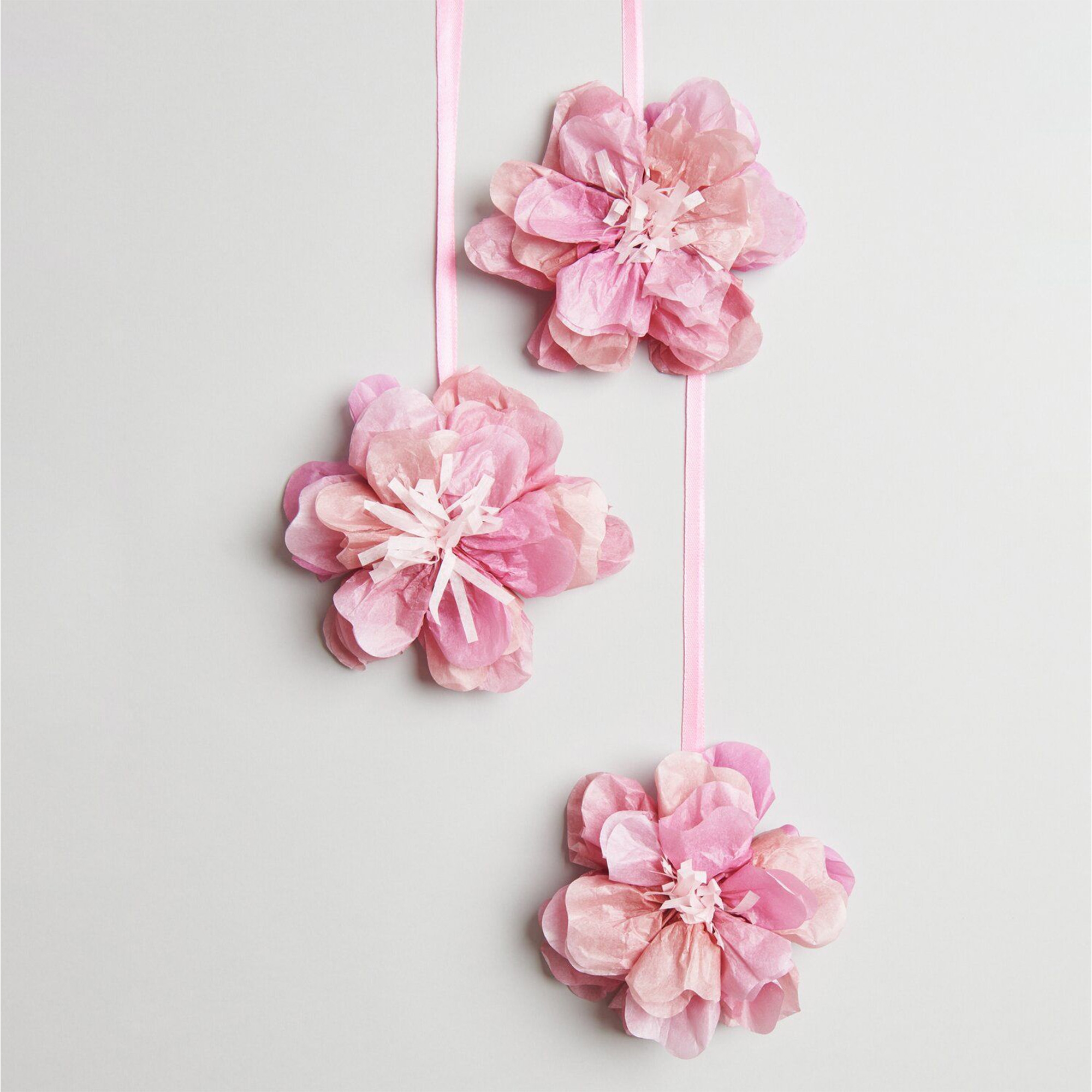 3 Blumen aus Seidenpapier "Wildrose" 13 cm Zubehor