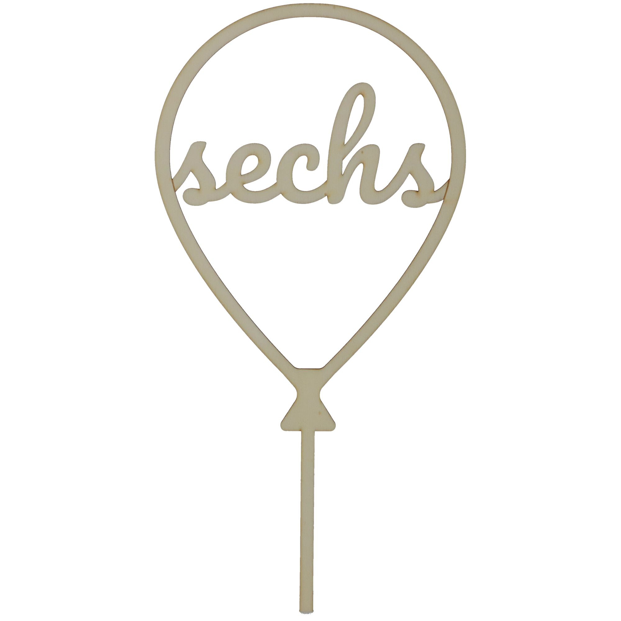 Cake Topper Ballon Herz Set Zahl 6
