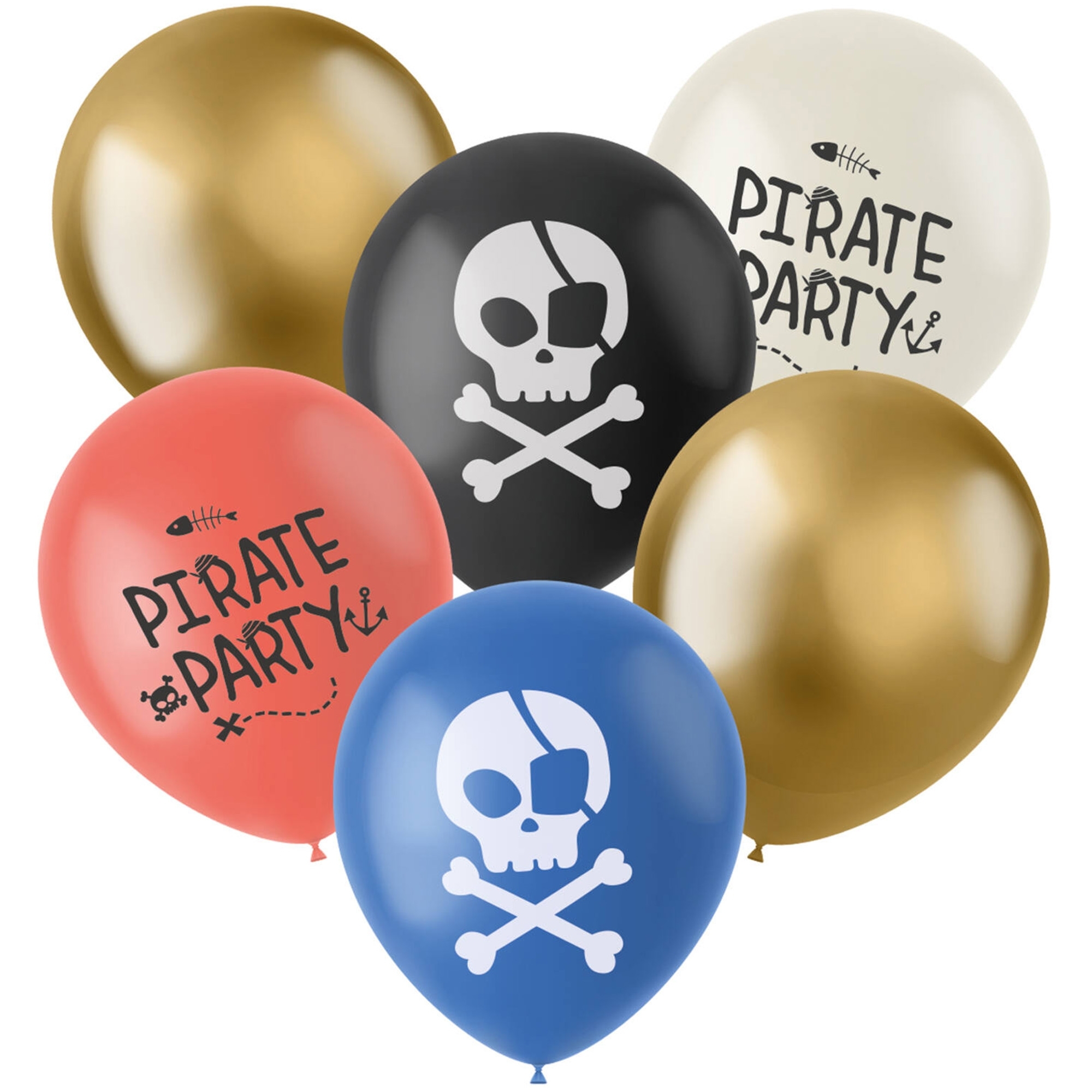 6 Latexballons im Set "Piraten" Ø 33cm Ballon