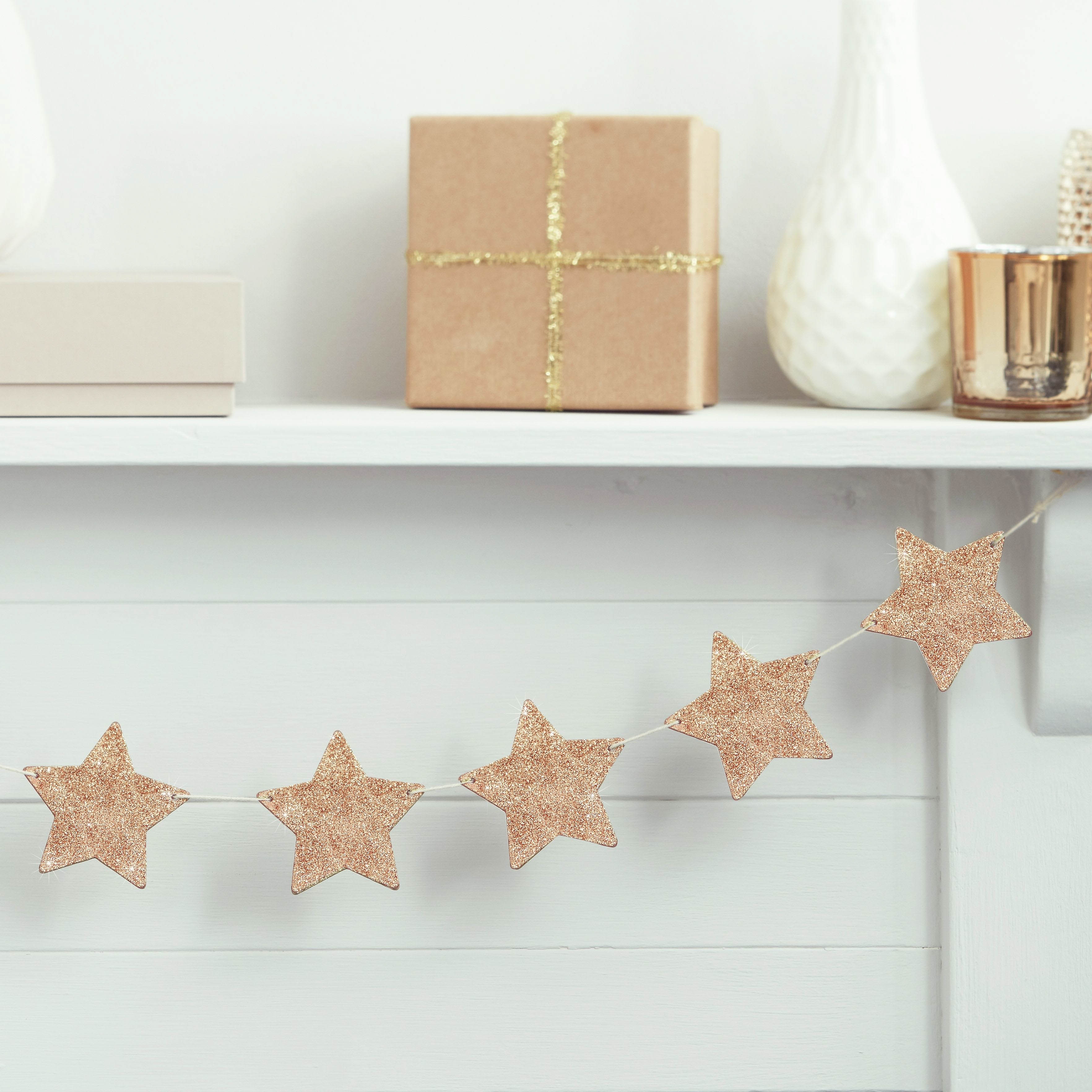 Metallic Star - Holz-Stern-Girlande Roségold Metallic Star - Holz-Stern-Girlande Roségold