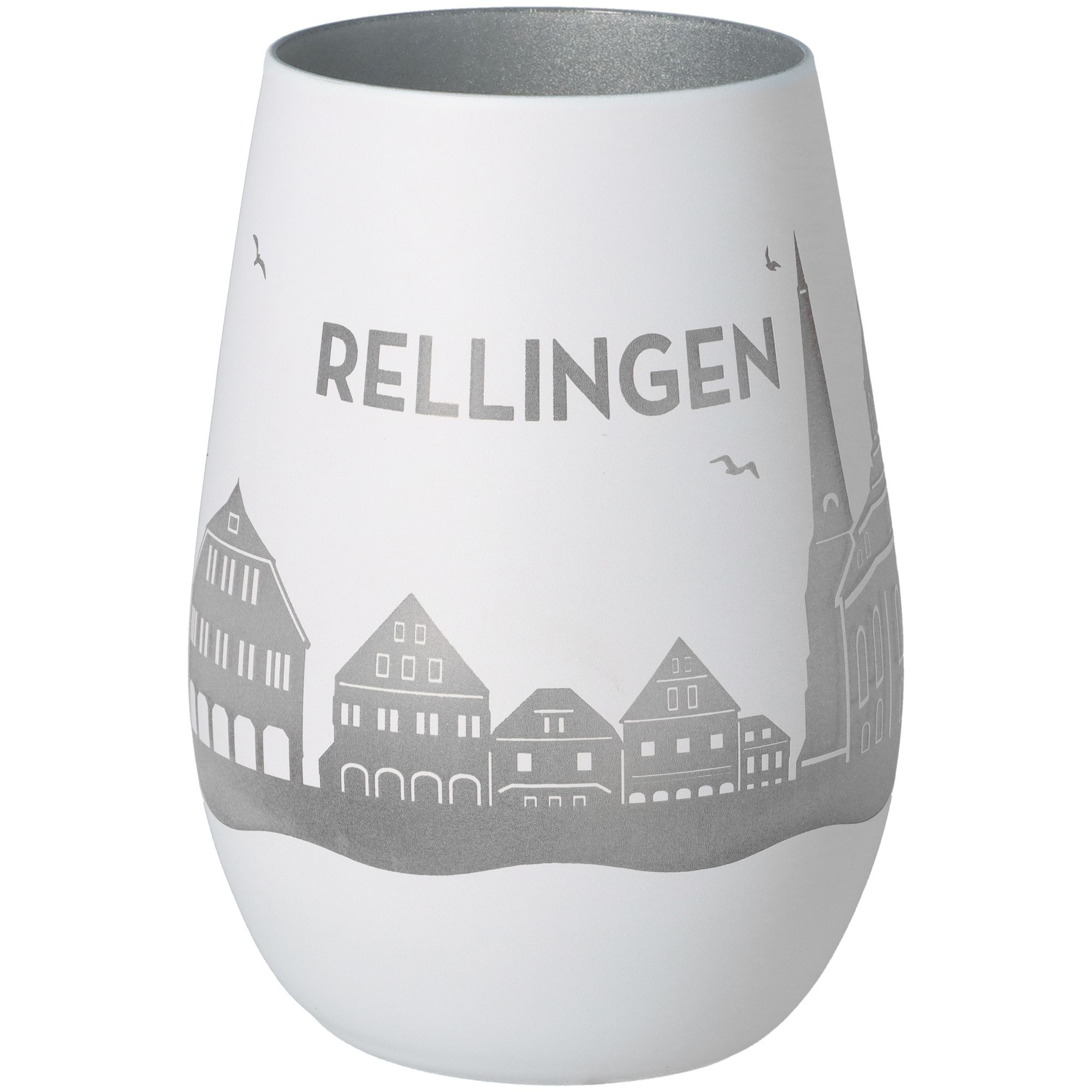 Windlicht Skyline Rellingen Weiß/Silber Windlicht Skyline Rellingen Weiß/Silber