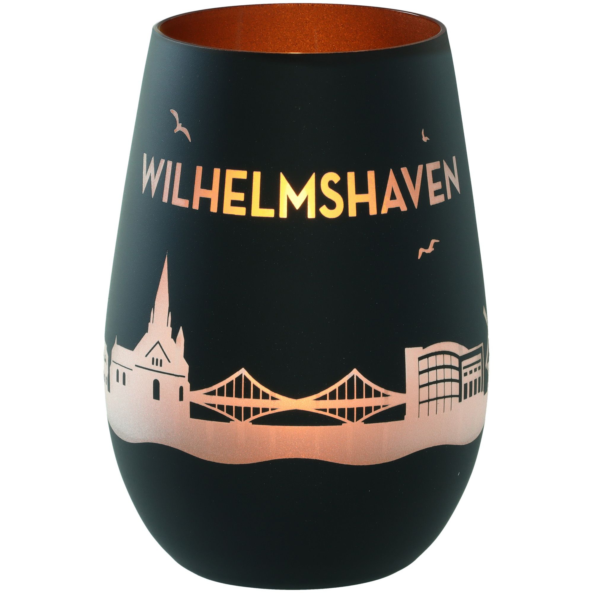 Windlicht Skyline Wilhelmshaven Schwarz/Bronze Windlicht Skyline Wilhelmshaven Schwarz/Bronze