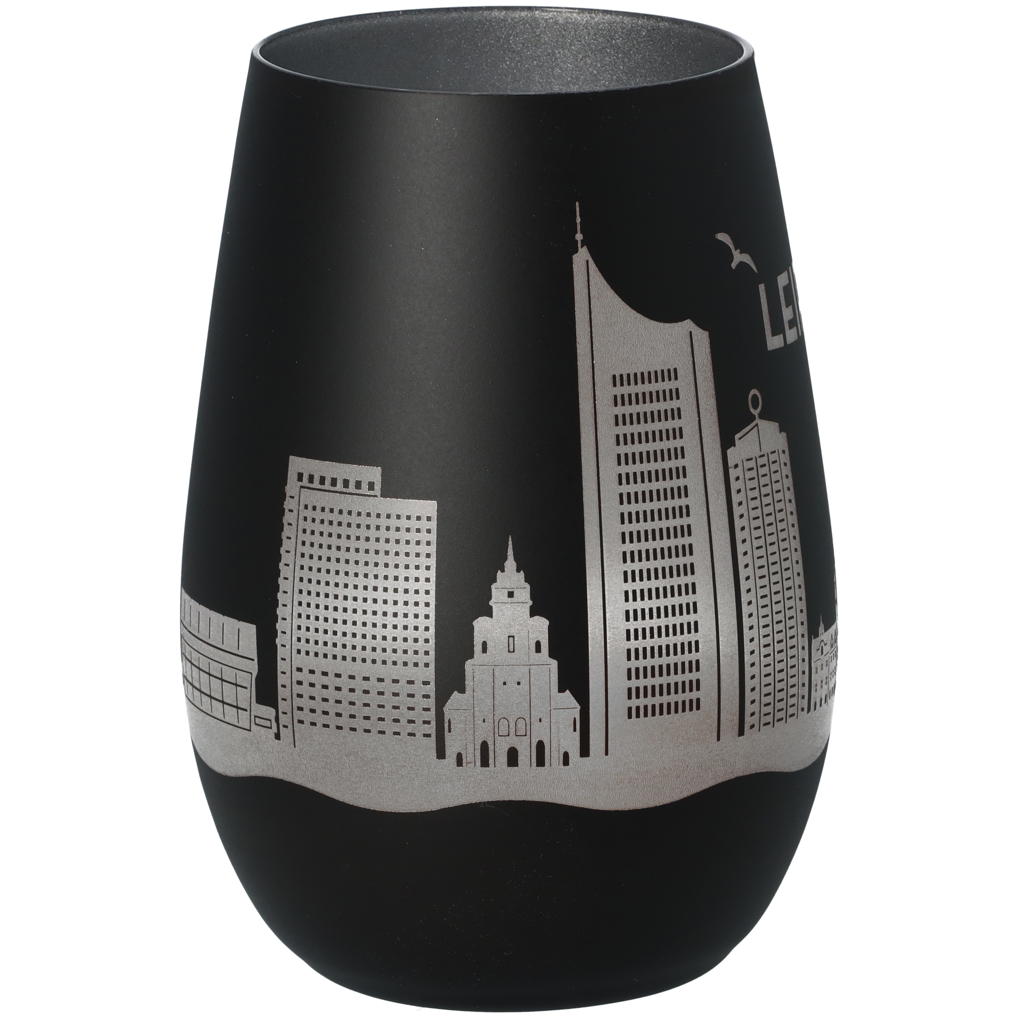Windlicht Skyline Leipzig Schwarz/Silber Windlicht Skyline Leipzig Schwarz/Silber