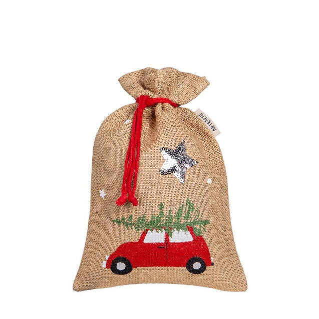 Jute - Geschenksäckchen " Auto" 20x30cm Jute - Geschenksäckchen " Auto" 20x30cm