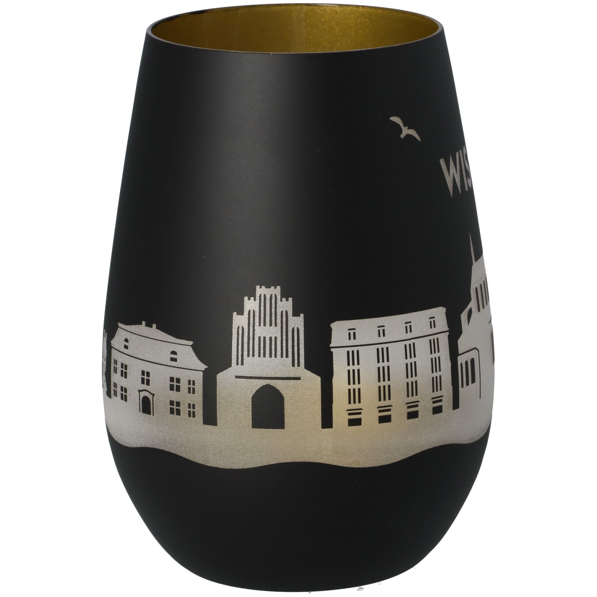 Windlicht Skyline Wismar Schwarz/Gold Windlicht Skyline Wismar Schwarz/Gold