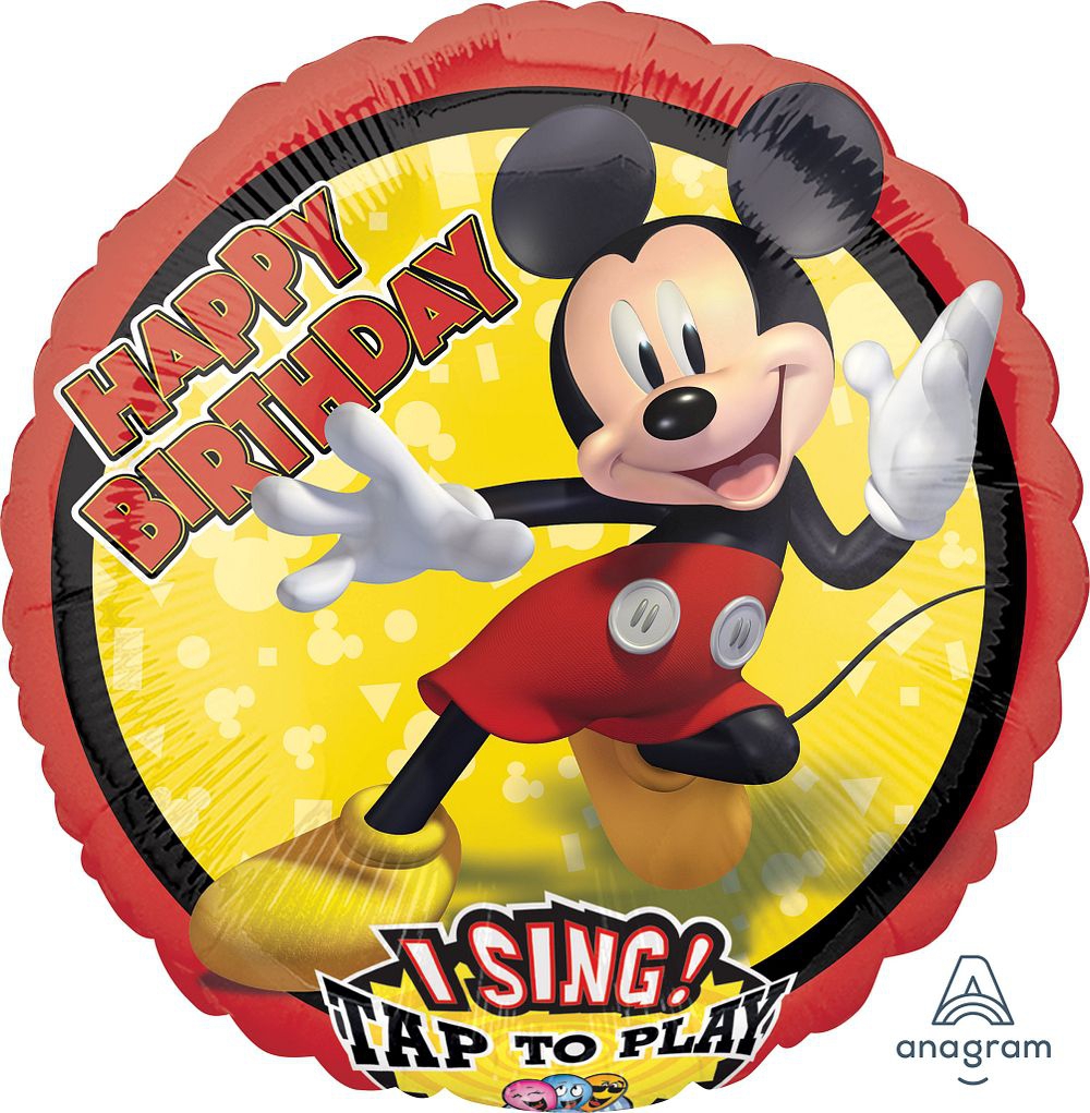 Musikballon Happy Birthday singende Micky Maus 71cm