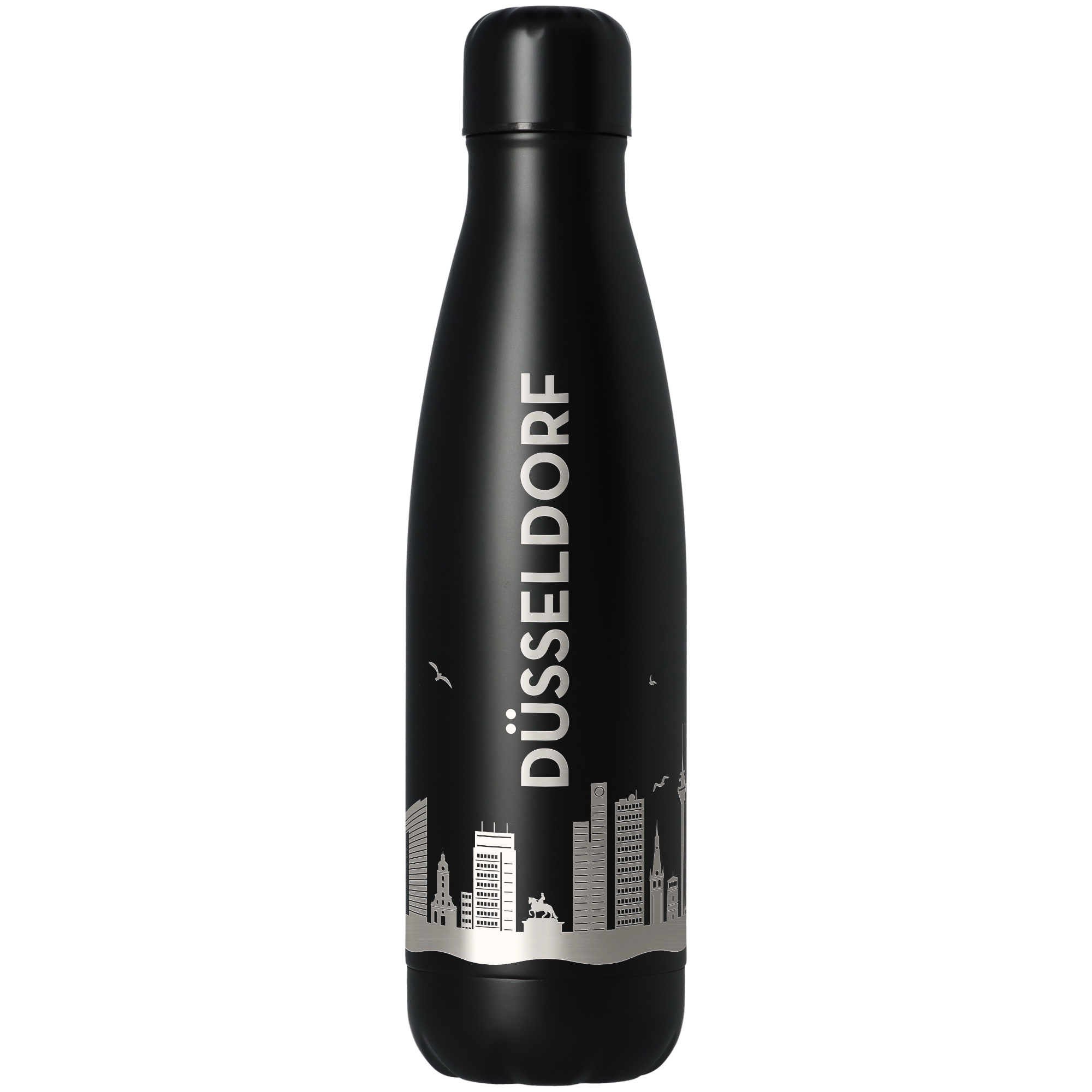 Trinkflasche Skyline Düsseldorf Schwarz 500ml