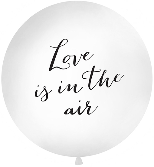 Latex Gigantballon Love is in the Air Weiß Ø 100cm