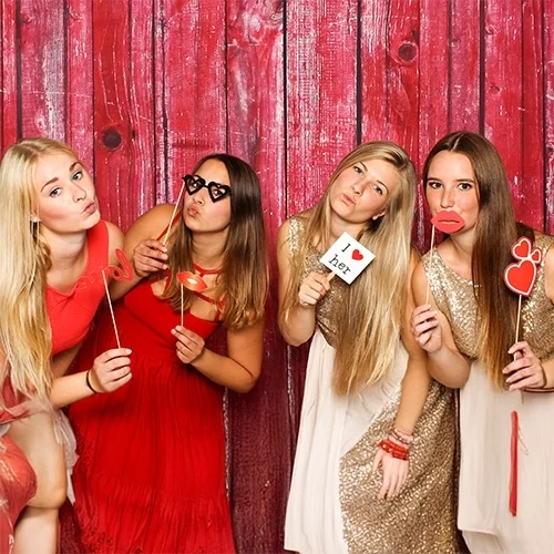 jugendliche, party, Make-up, Requisiten, Herzen