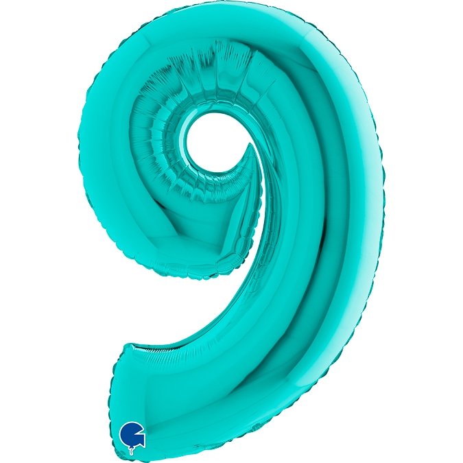 Folienballon Zahl 9 Tiffany 100cm Folienballon Zahl 9 Tiffany 100cm
