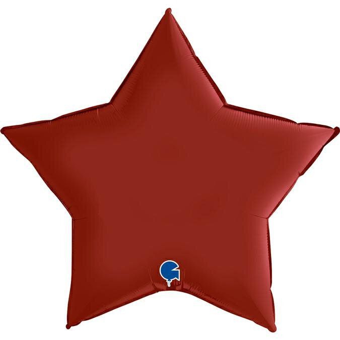 Folienballon Stern Satin Rubin Rot 90cm