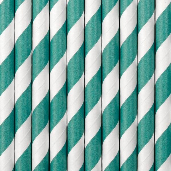 10 Papierstrohhalme Türkis 10 Papierstrohhalme Türkis