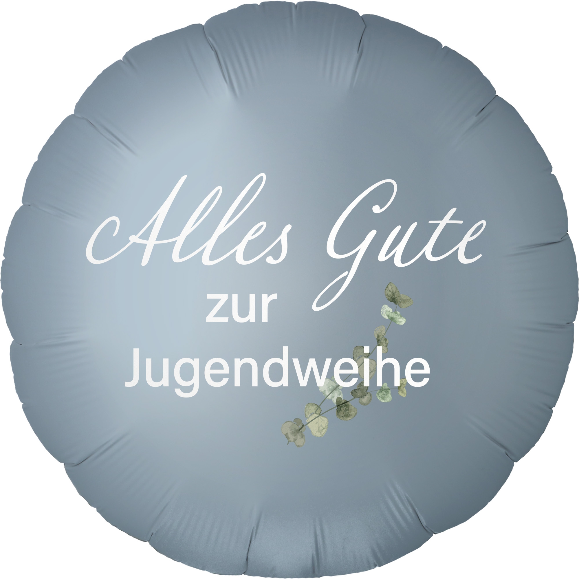 Folienballon Rund Satin Blue Jeans mit "Alles Gute zur Jugendweihe" 45cm Kissen, Dekoration für Zuhause, Luftballon, Kopfkissen, Aluminium