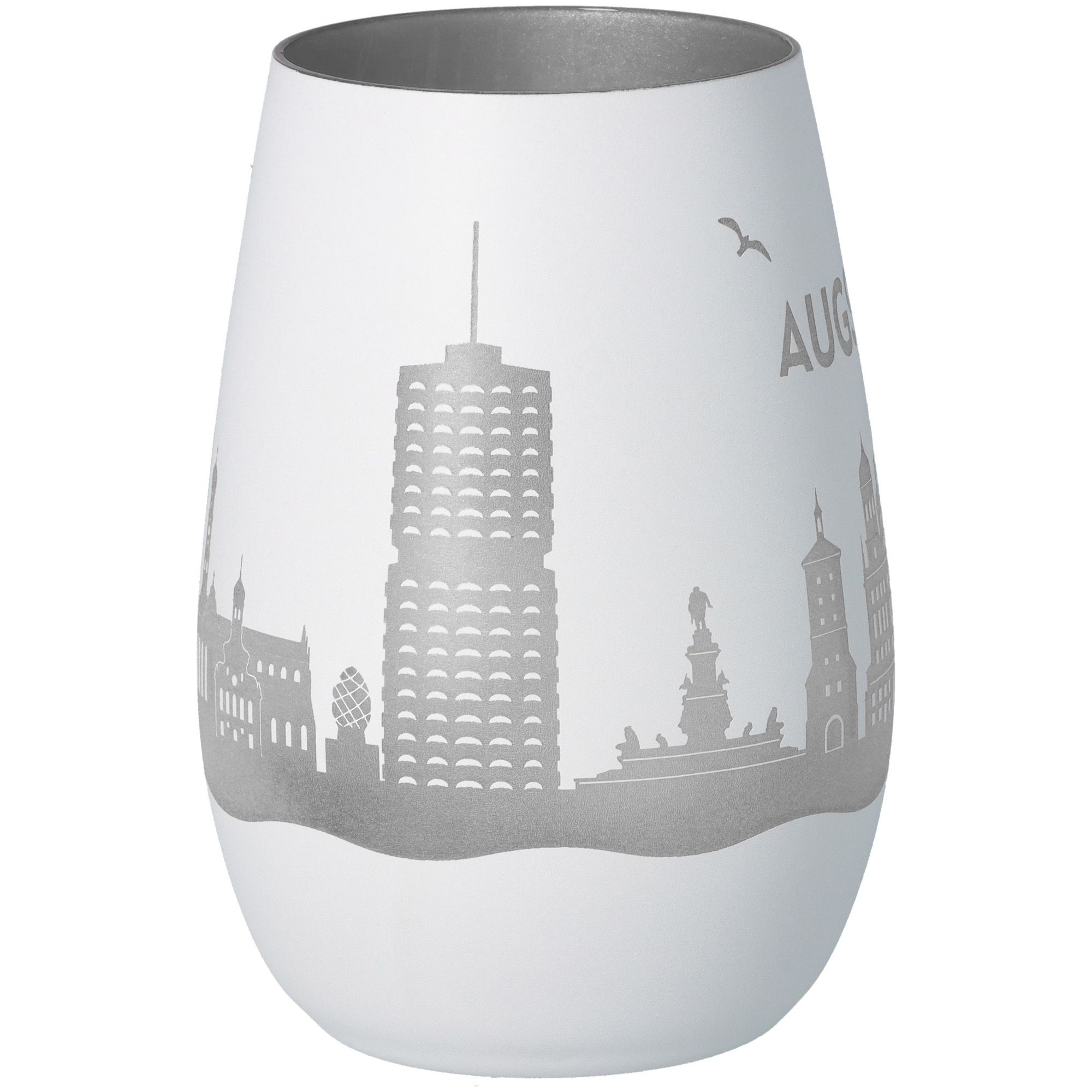 Windlicht Skyline Augsburg Weiß/Silber Windlicht Skyline Augsburg Weiß/Silber