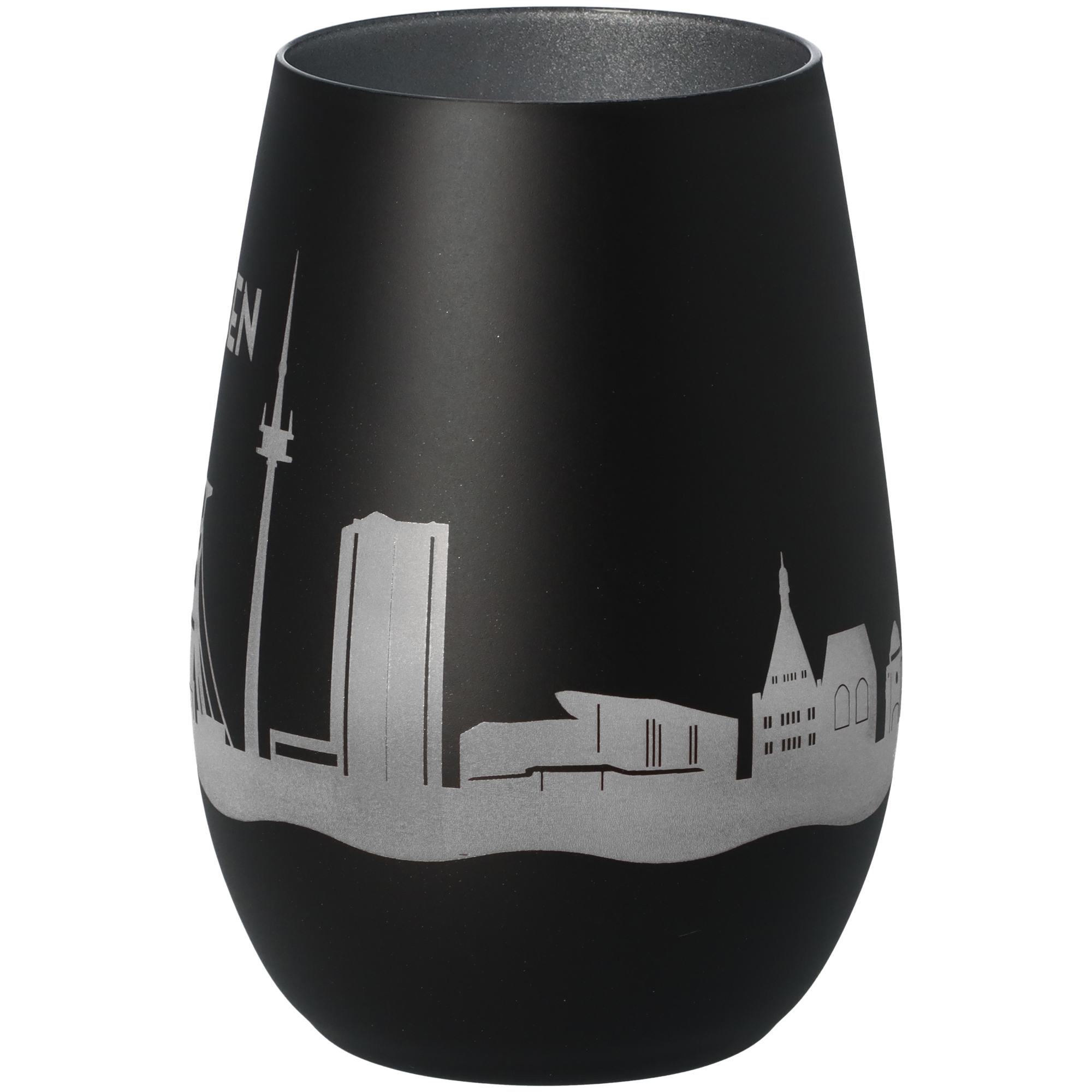 Windlicht Skyline Essen Schwarz/Silber Windlicht Skyline Essen Schwarz/Silber