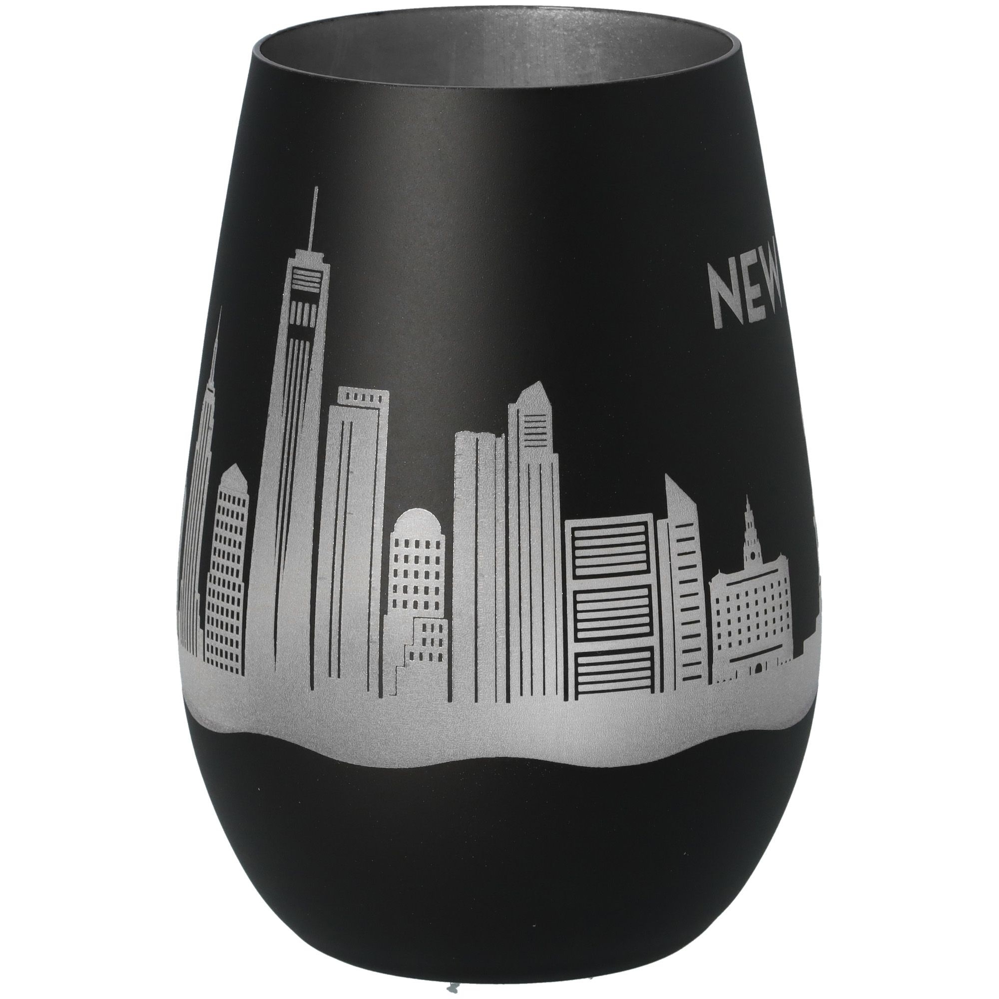Windlicht Skyline New York Schwarz/Silber Windlicht Skyline New York Schwarz/Silber