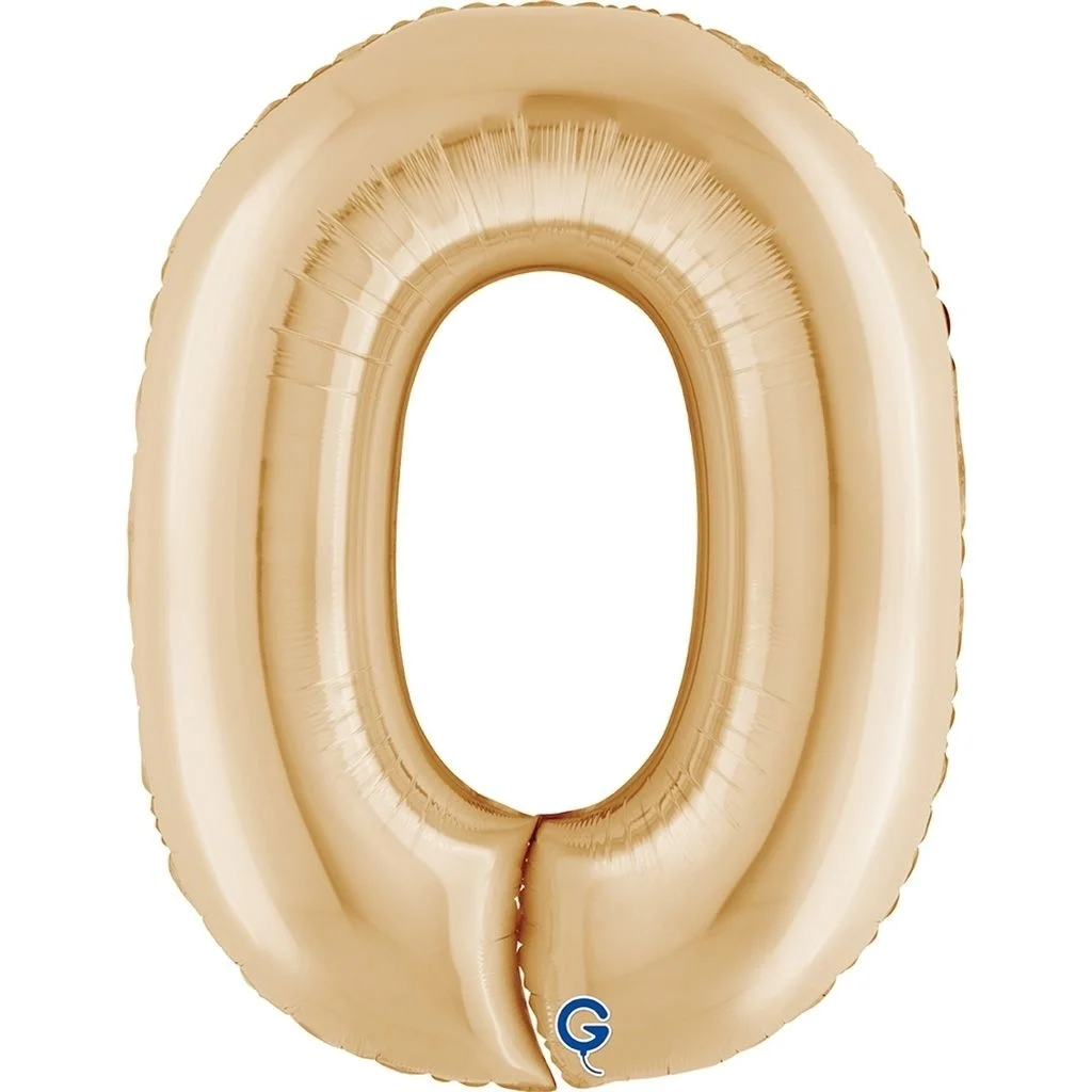 Grabo Folienballon Zahl 0 Champagner Gold 100cm