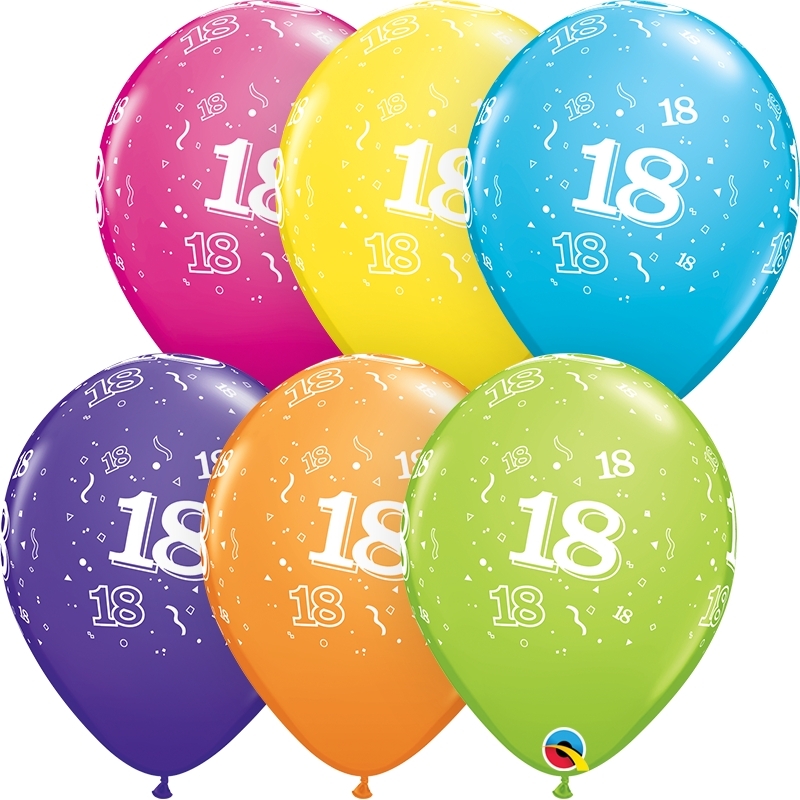 Qualatex Latexballon 18. Geburtstag verschiedene Farben Ø 30cm Qualatex Latexballon 18. Geburtstag verschiedene Farben Ø 30cm