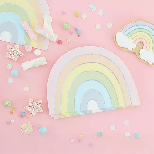 Regenbogen, Pastell, Papierdeko, Streudekoration, Hintergrunddeko